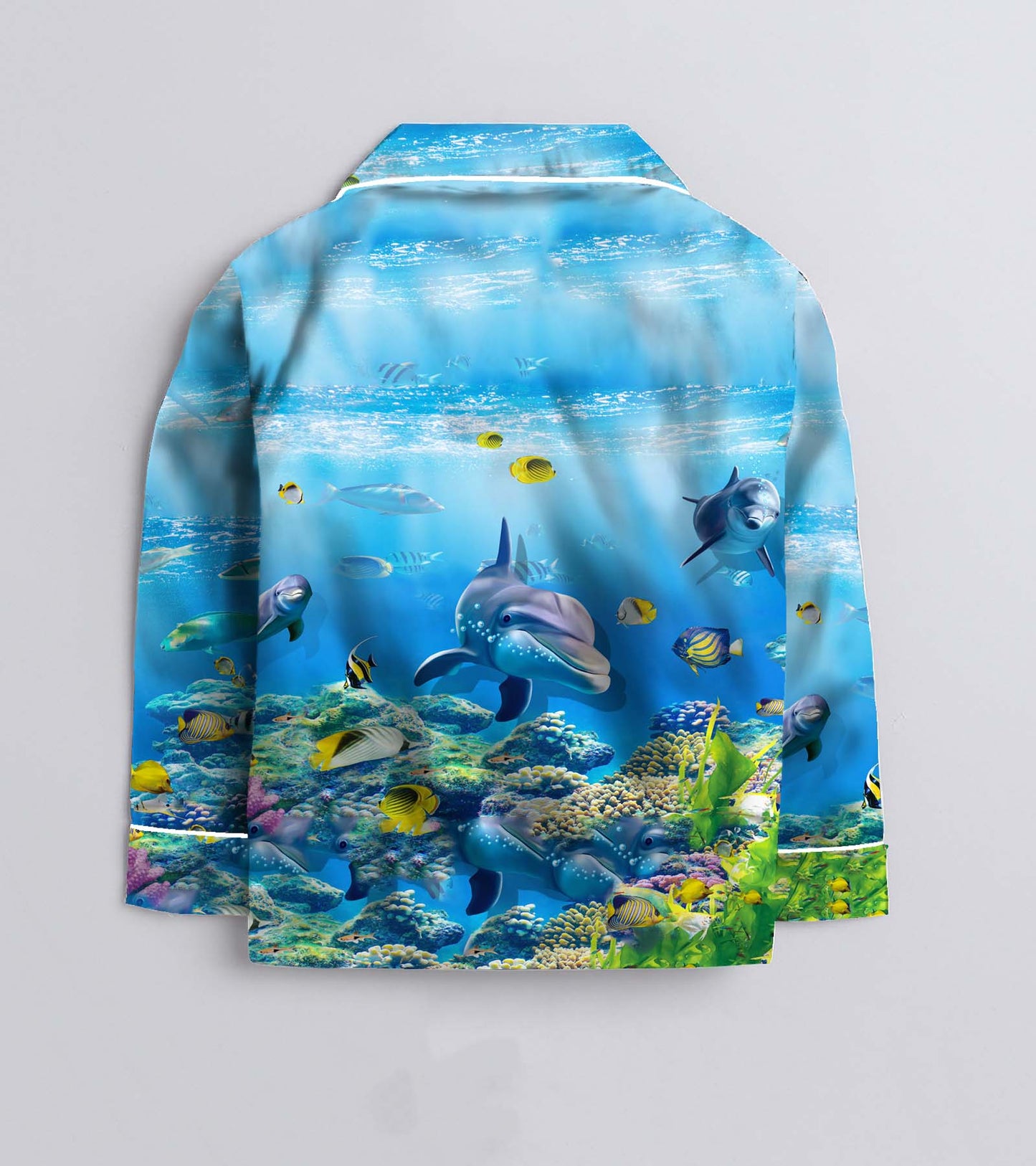 Dolphin Printed Girls Pure Cotton Nightsuit Set