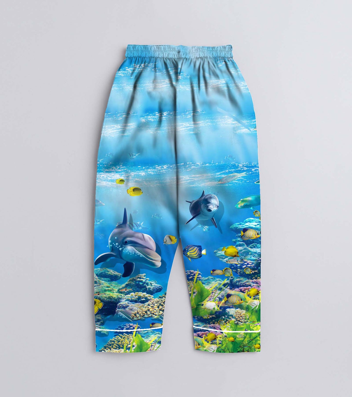 Dolphin Printed Girls Pure Cotton Nightsuit Set