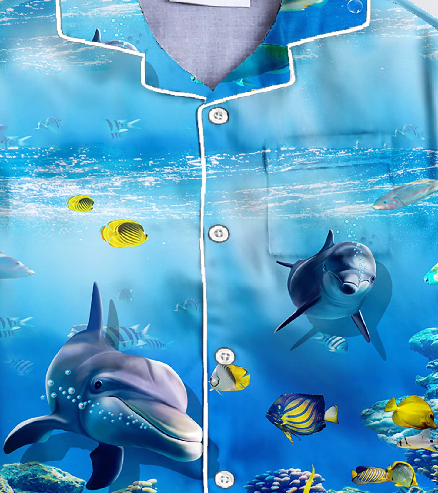 Dolphin Printed Girls Pure Cotton Nightsuit Set
