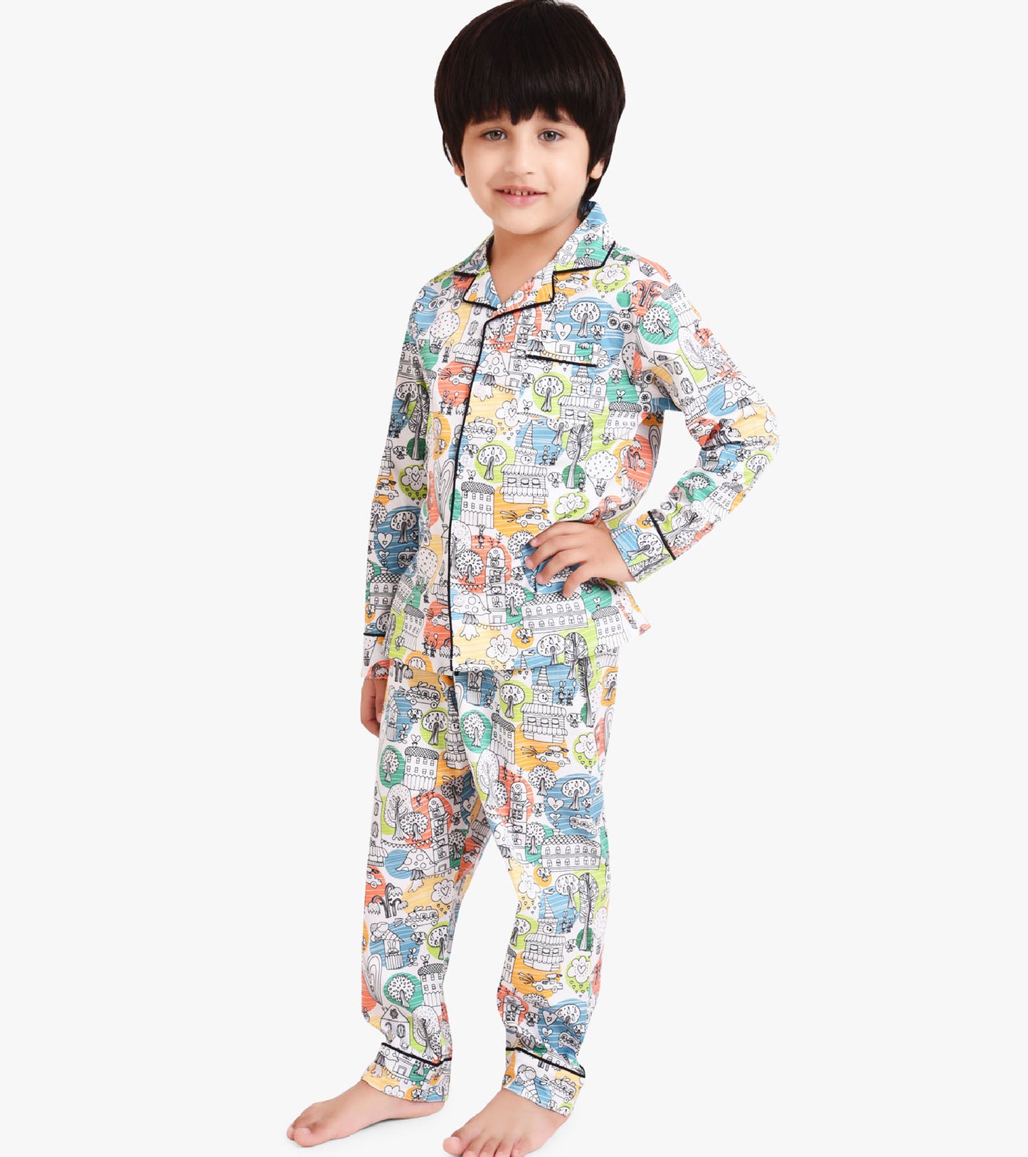 Dooodling Art Printed Nightsuit Set