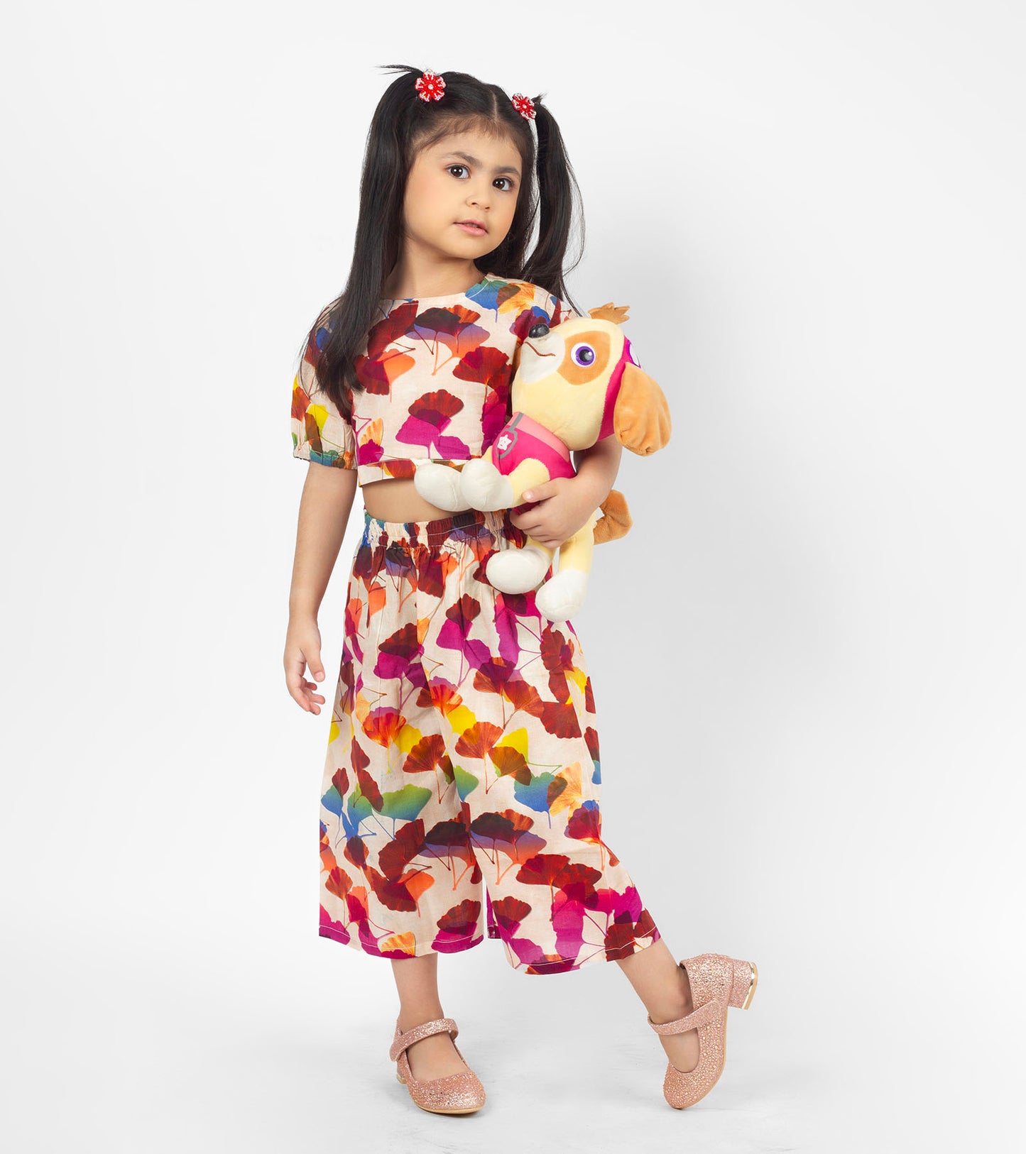 Earthy Leaves Printed Co ord Sets For Girls