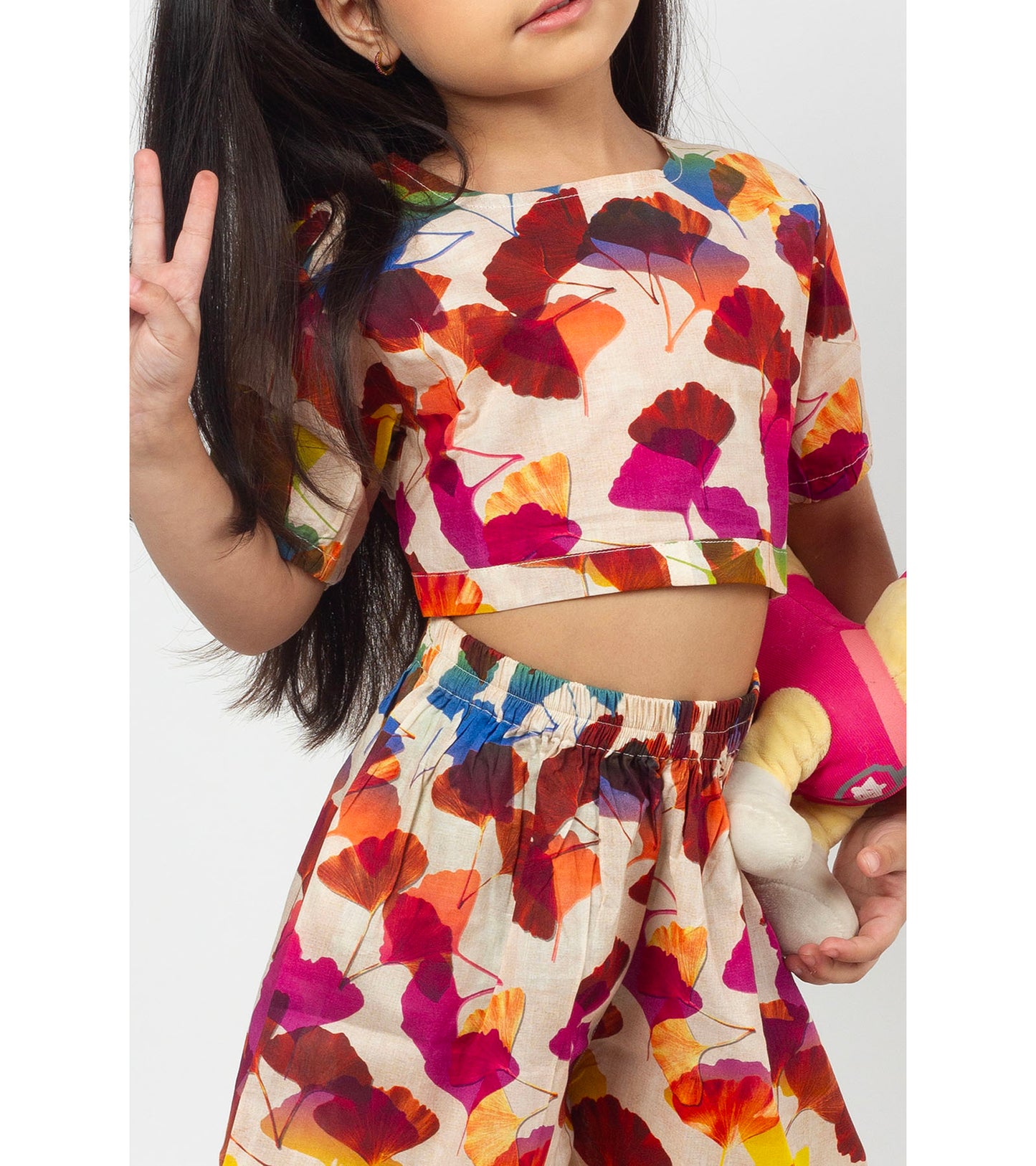 Earthy Leaves Printed Co ord Sets For Girls