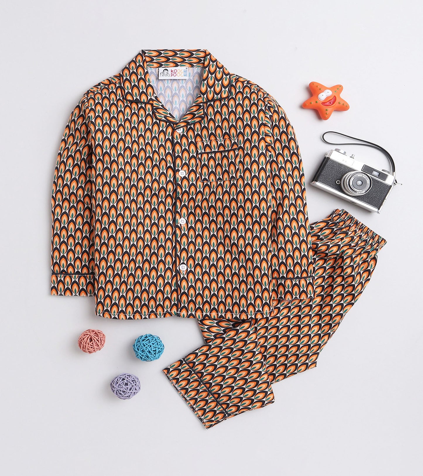 Earthy Mosaic printed Nightsuit Set