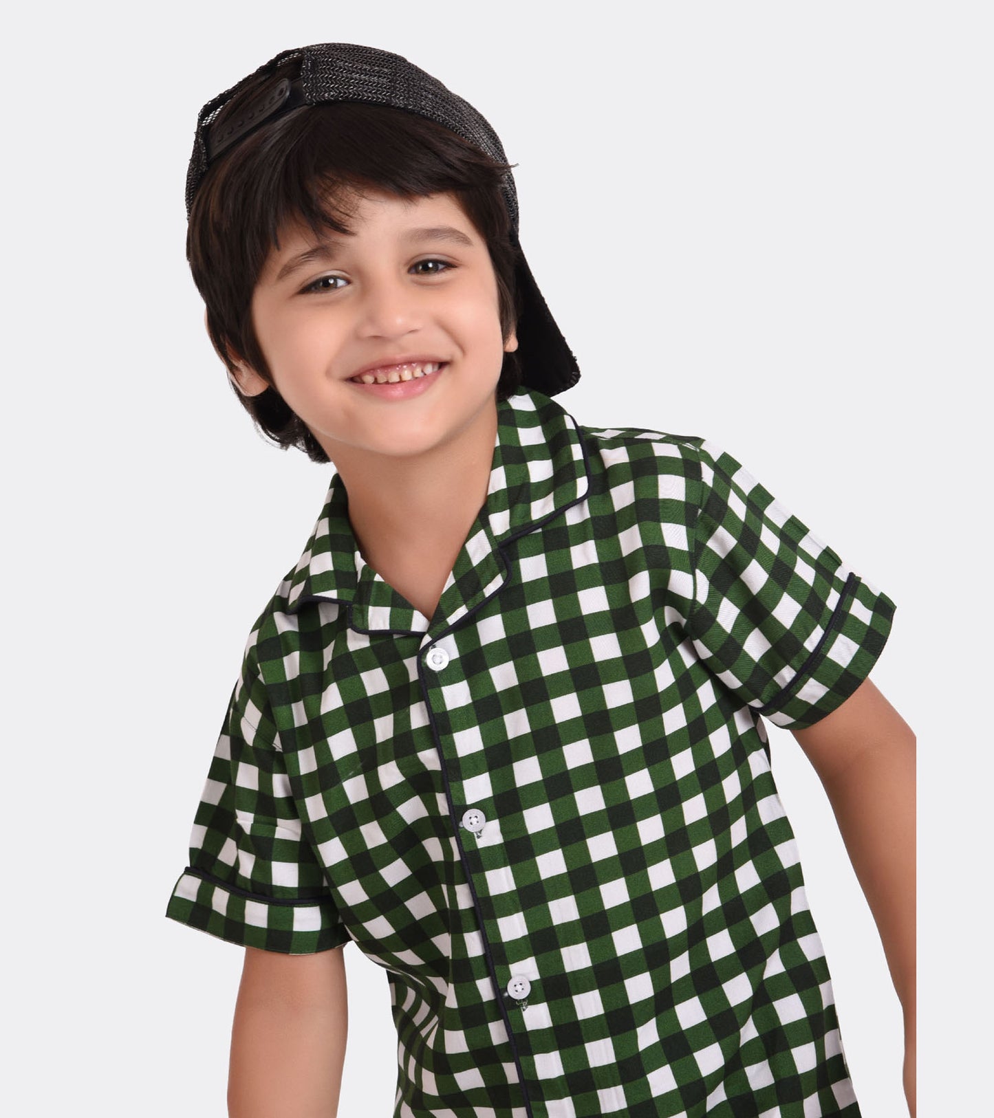 Emerald Checks Printed Boys Cord Set