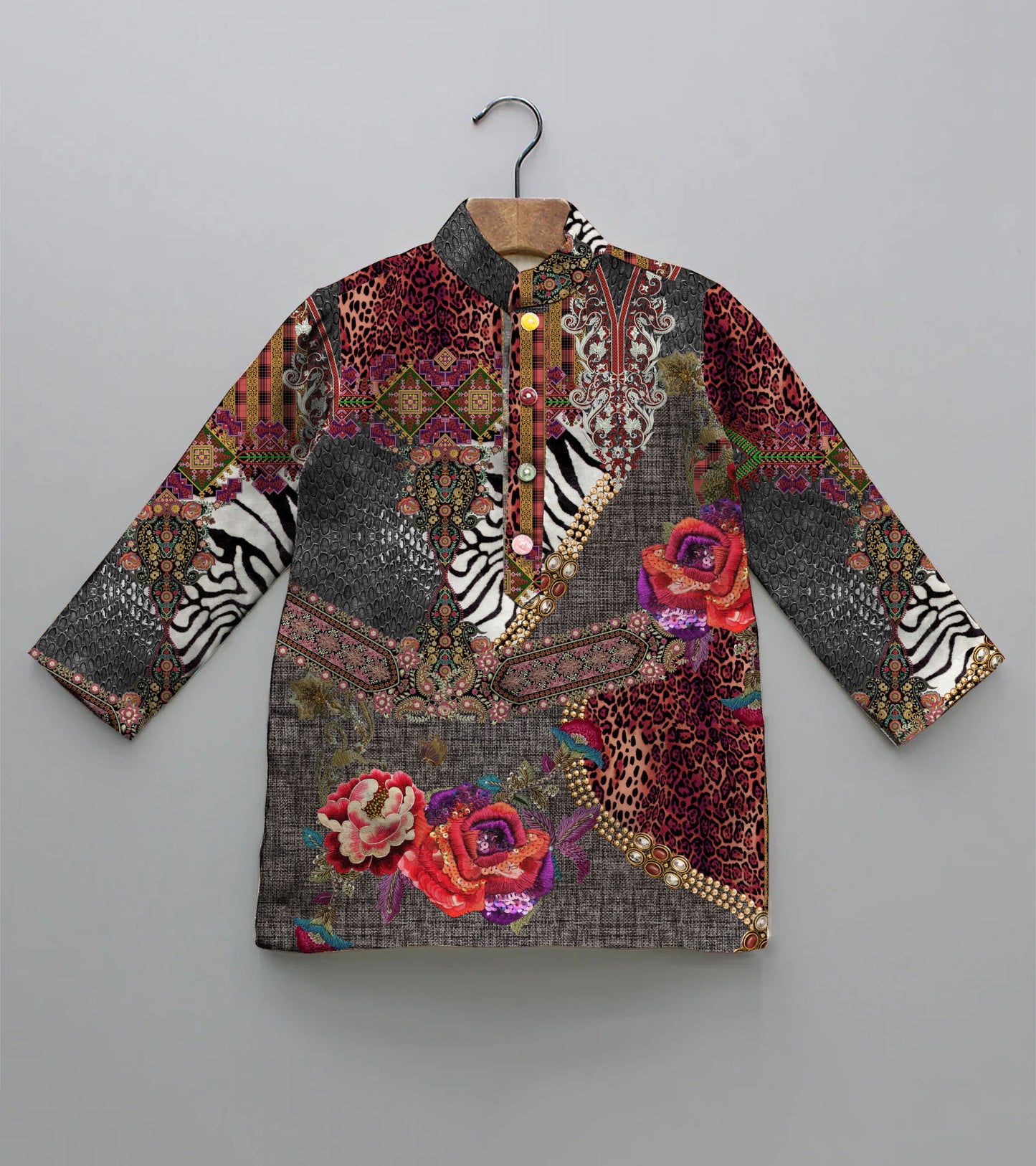 Floral and Mix Printed Pure Cotton Kurta And Pyjama
