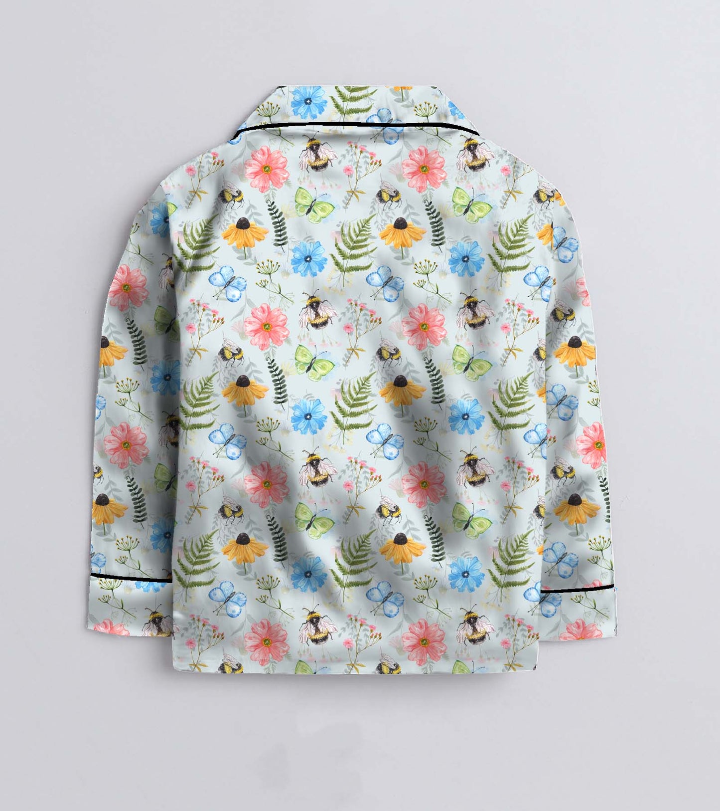 Flower Printed Girls Pure Cotton Nightsuit Set