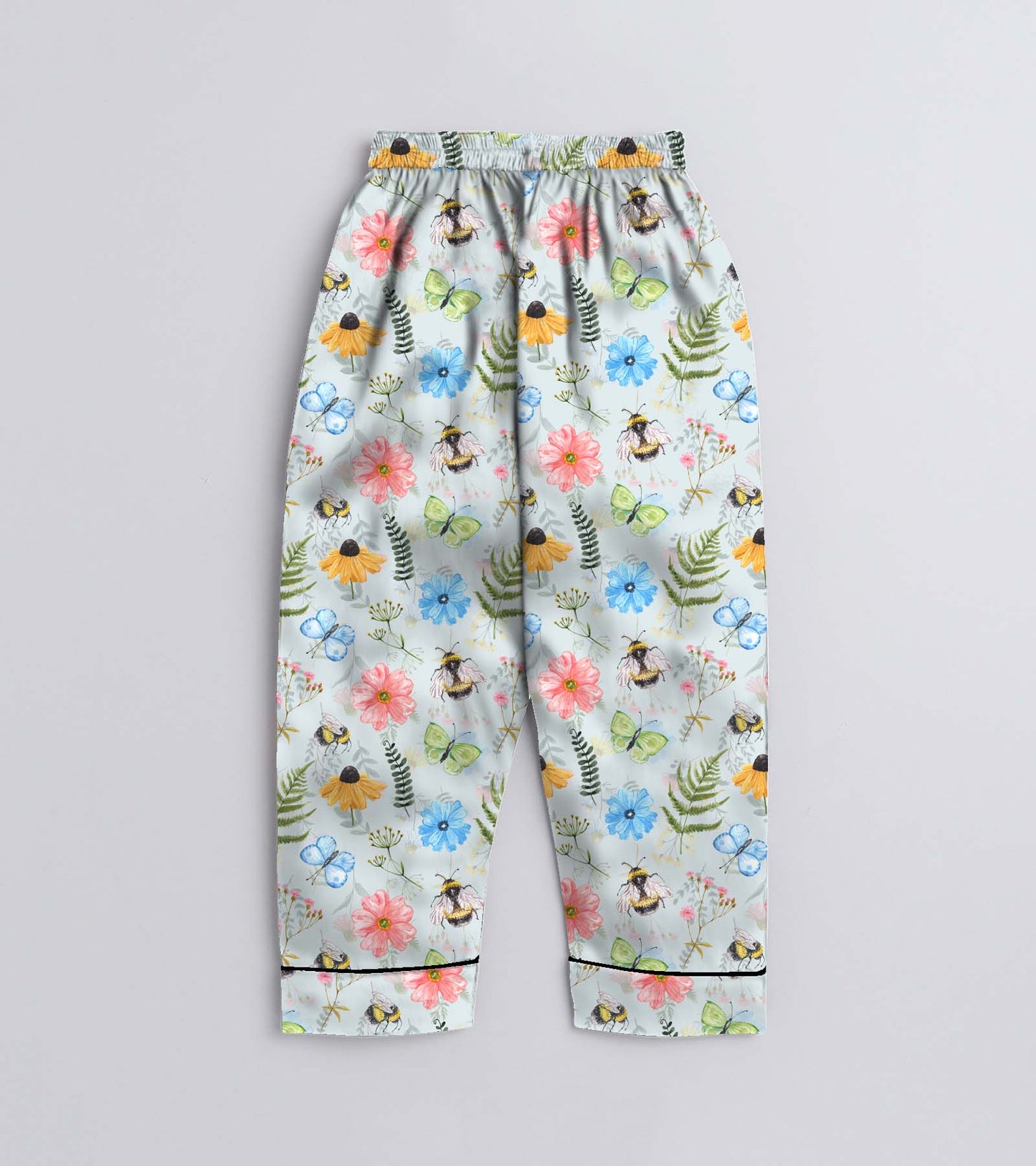 Flower Printed Girls Pure Cotton Nightsuit Set
