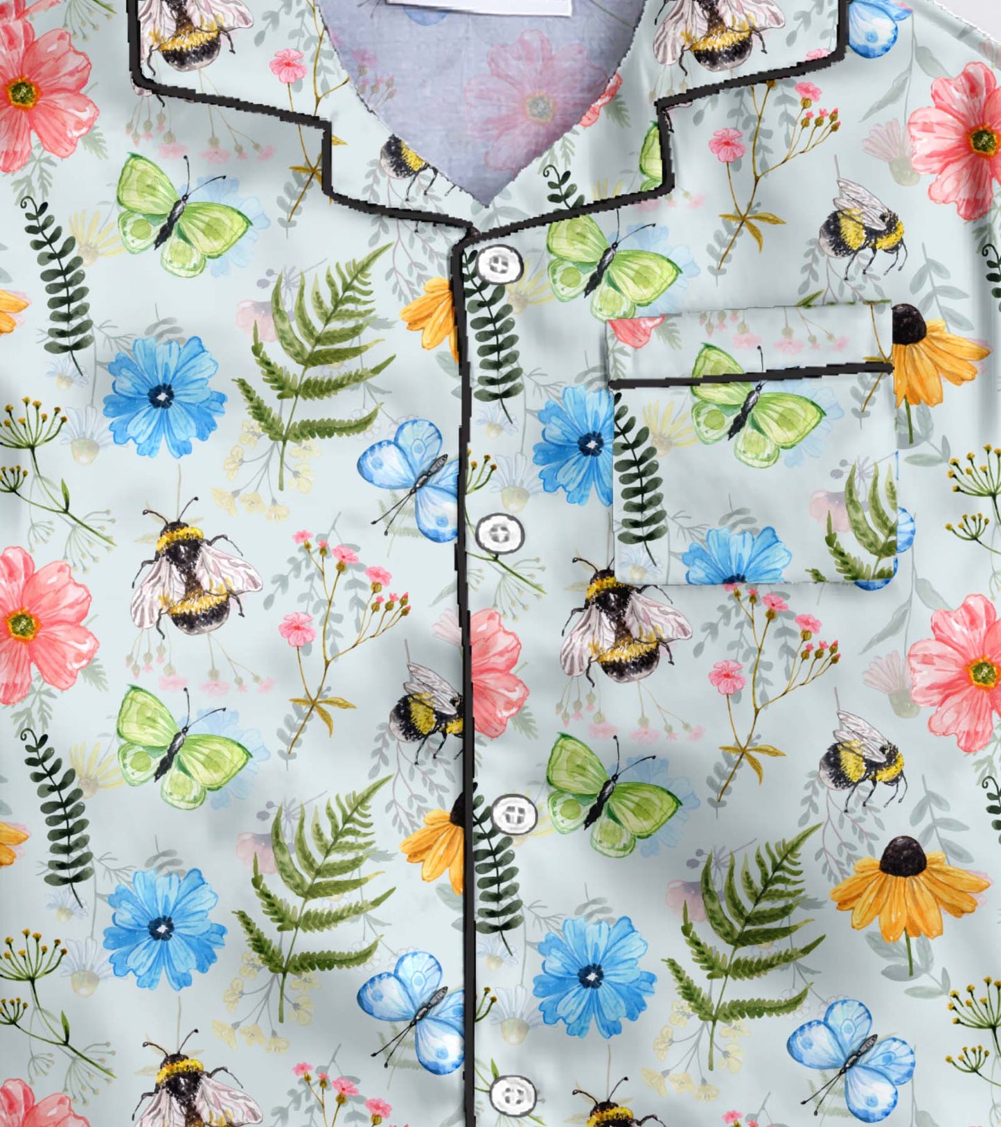 Flower Printed Girls Pure Cotton Nightsuit Set