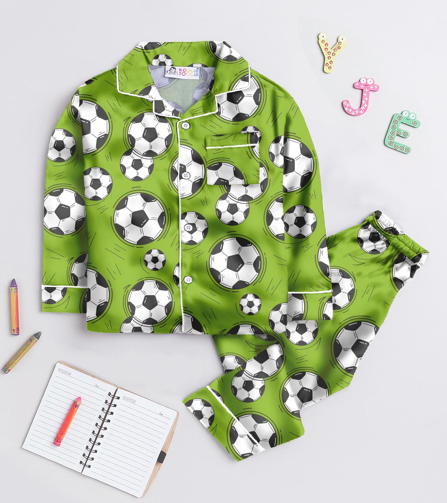 Football Pure Cotton Printed Nightsuit Set