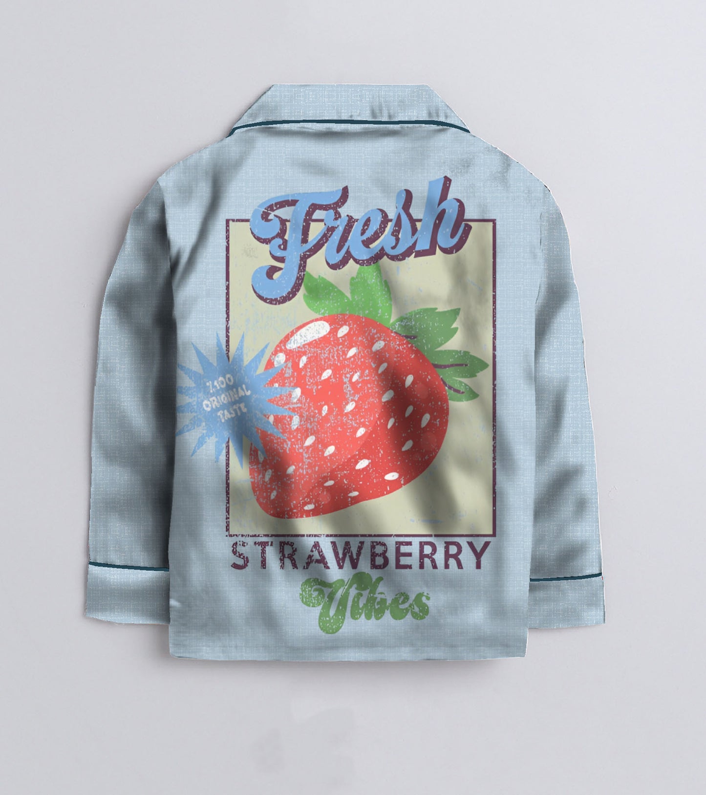 Fresh Strawberry Printed Girls Pure Cotton Nightsuit Set
