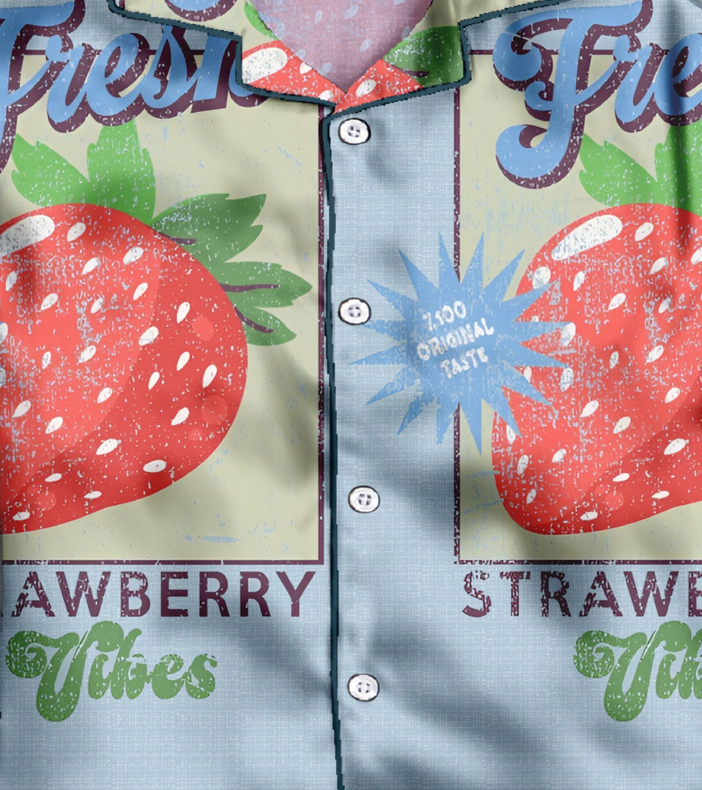 Fresh Strawberry Printed Girls Pure Cotton Nightsuit Set