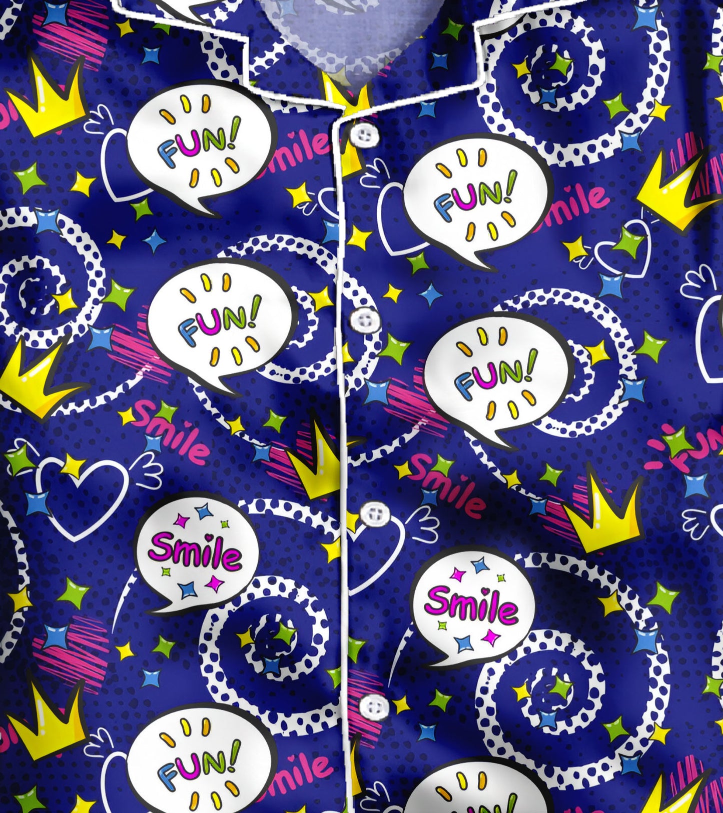 Fun & Smile Printed Girls Pure Cotton Nightsuit Set