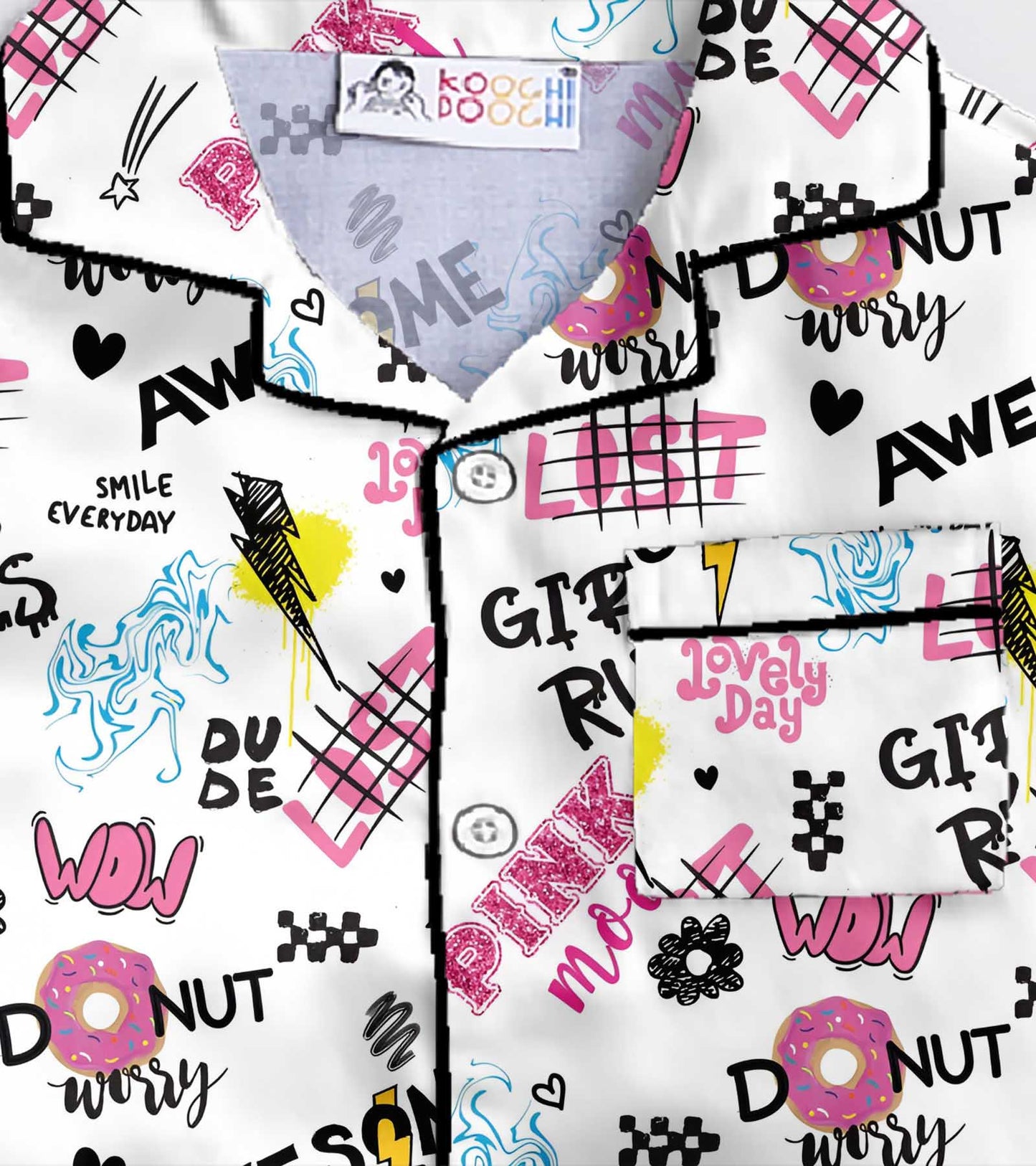 Girls Power Printed Nightsuit Set