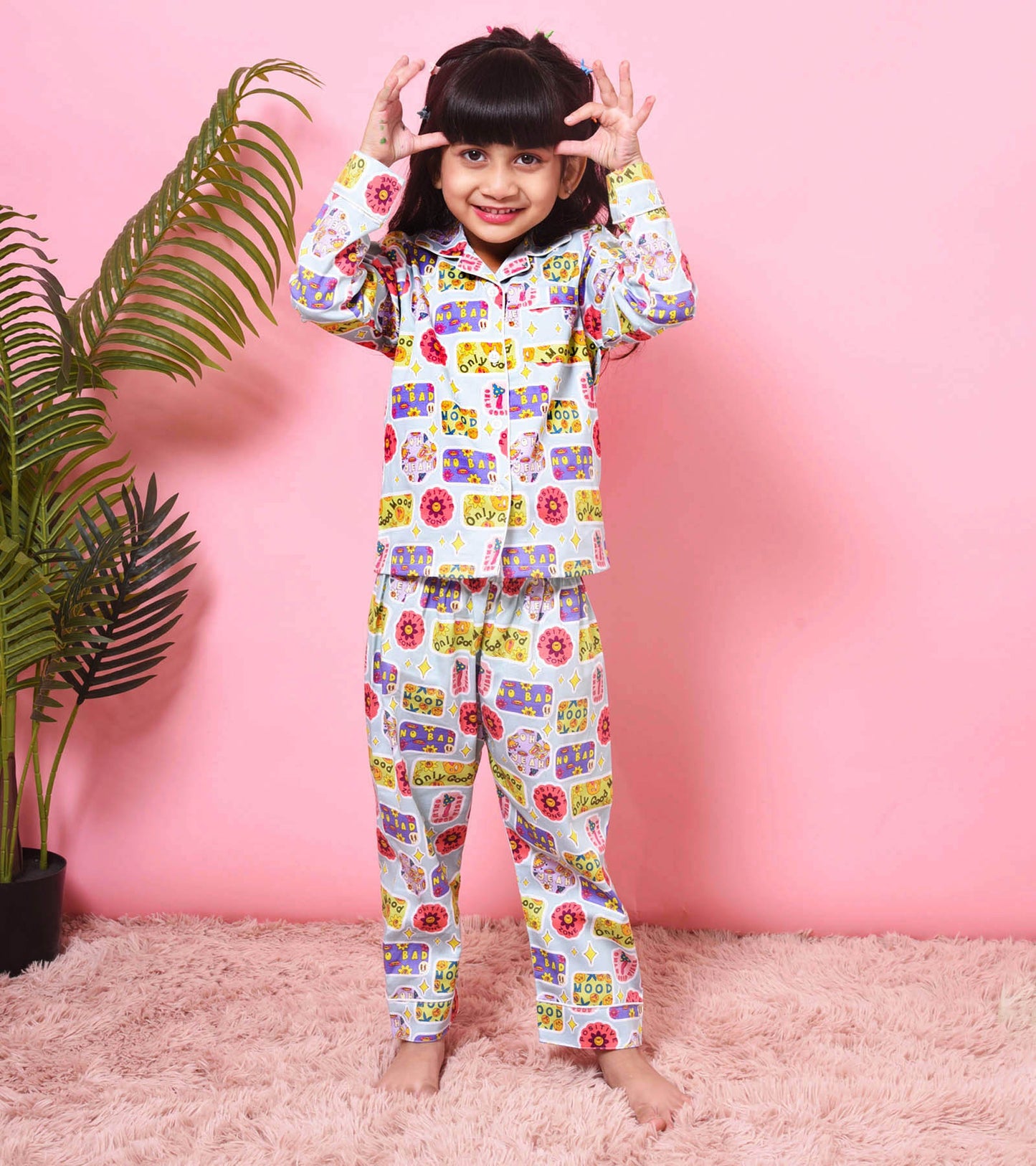 Good Mood Printed Girls Nightsuit Set
