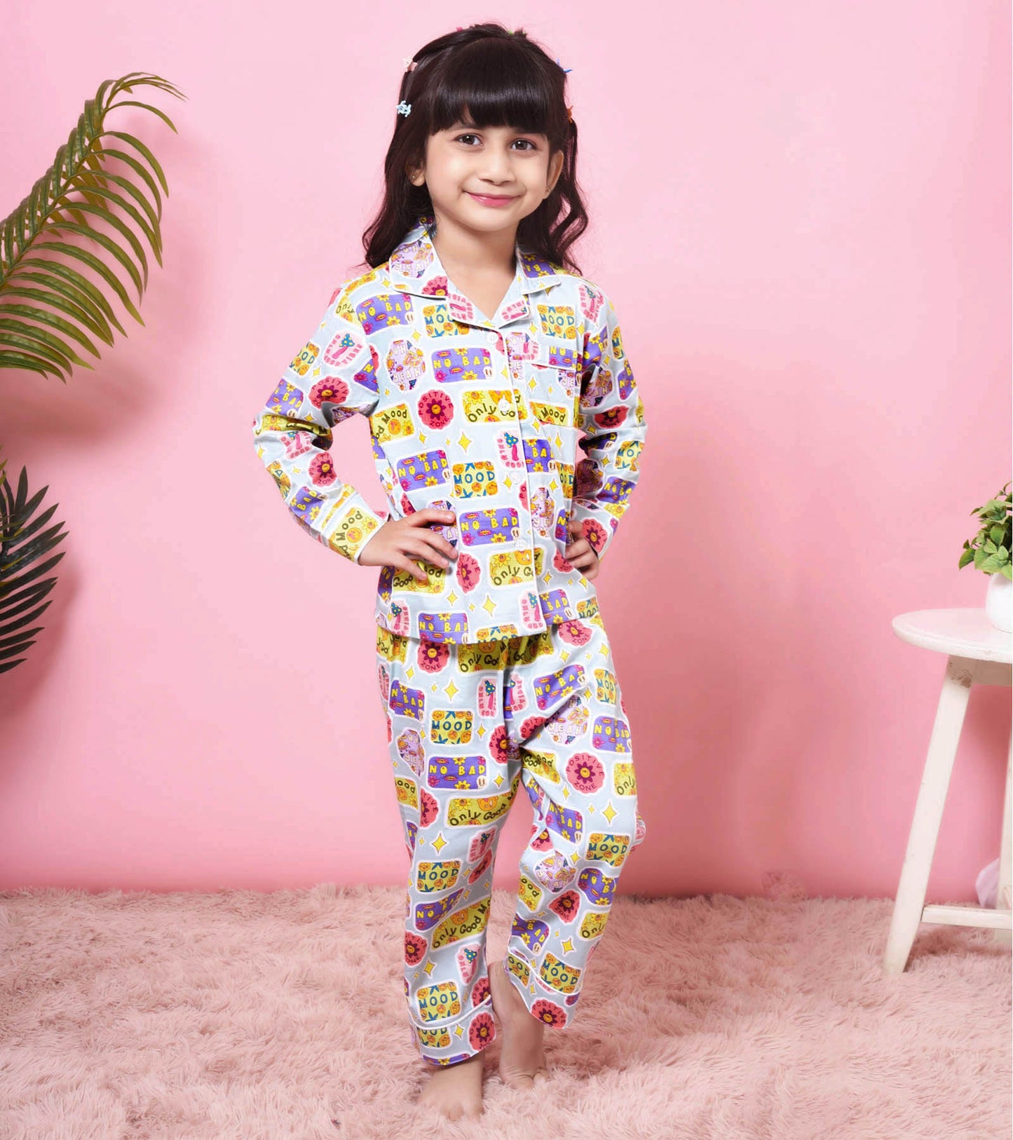 Good Mood Printed Girls Nightsuit Set
