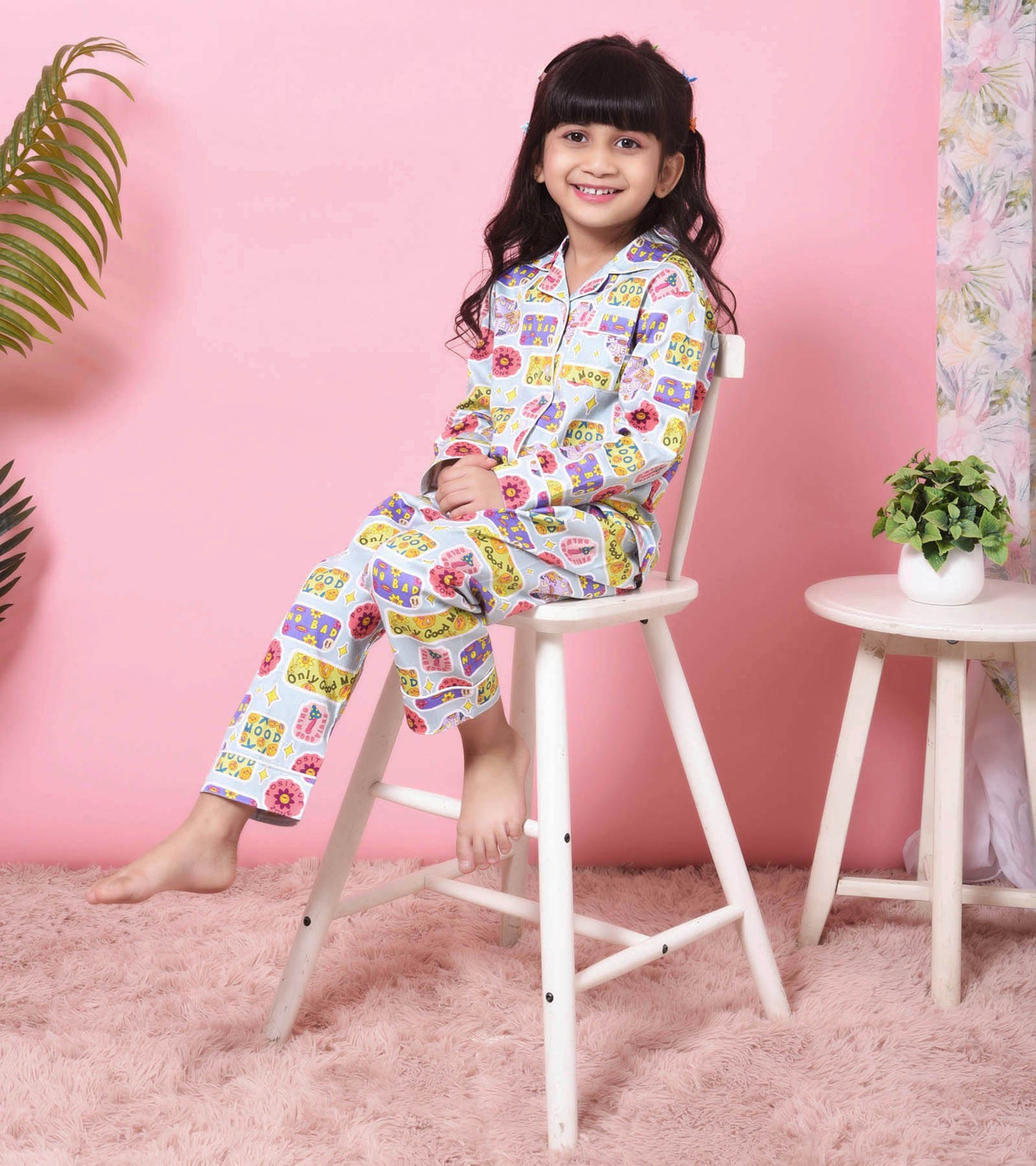 Good Mood Printed Girls Nightsuit Set