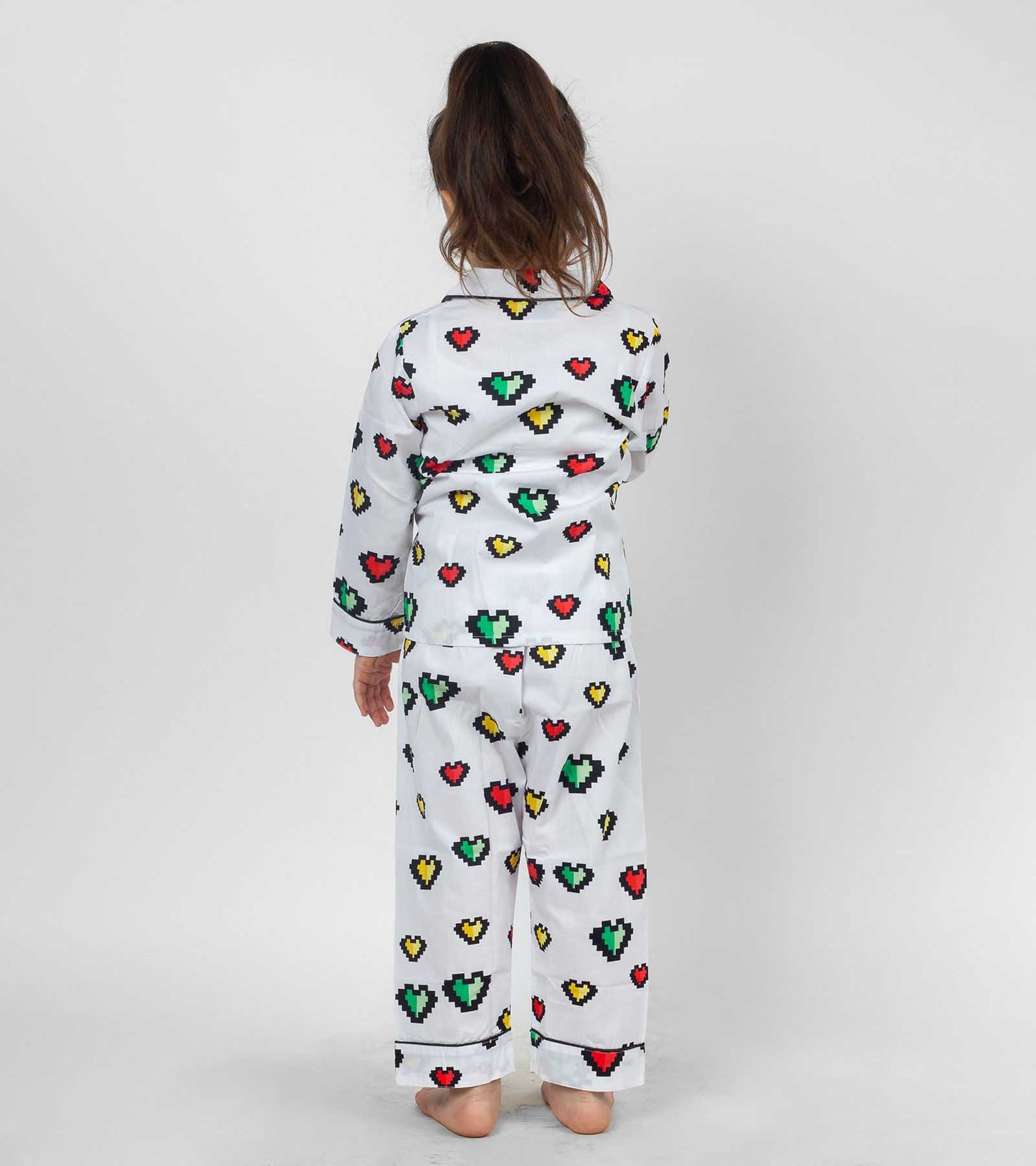 Heart Game Printed Girls Nightsuit Set