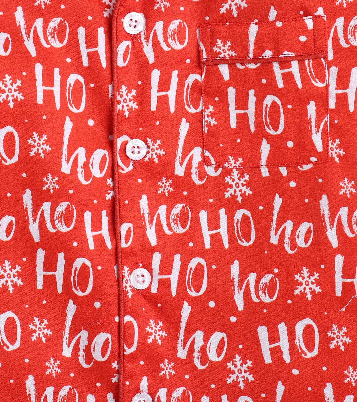 HoHo Christmas Red Printed Nightsuit Set