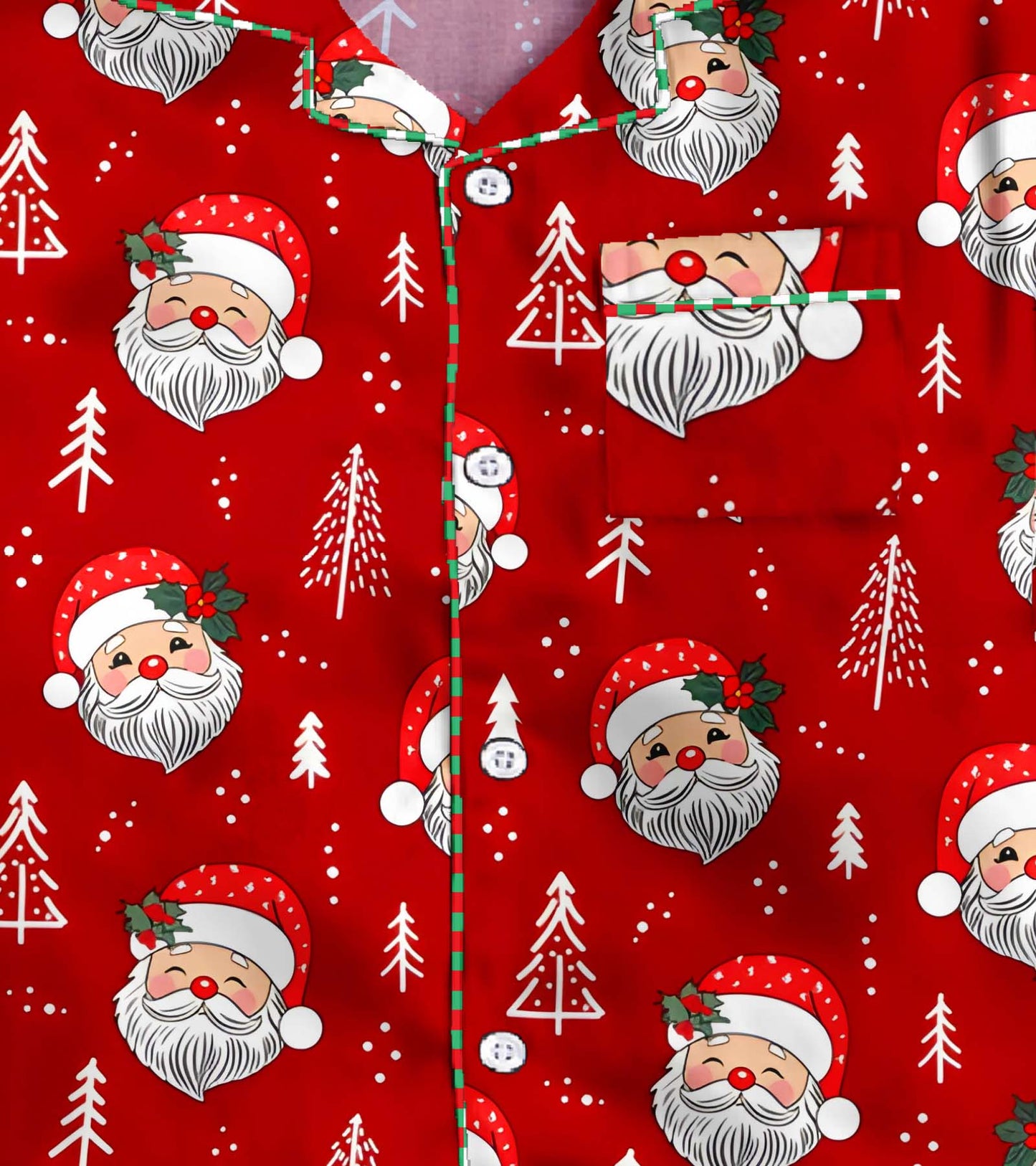 Hye Santa Pattern Pure Cotton Christmas Printed Nightsuit Set