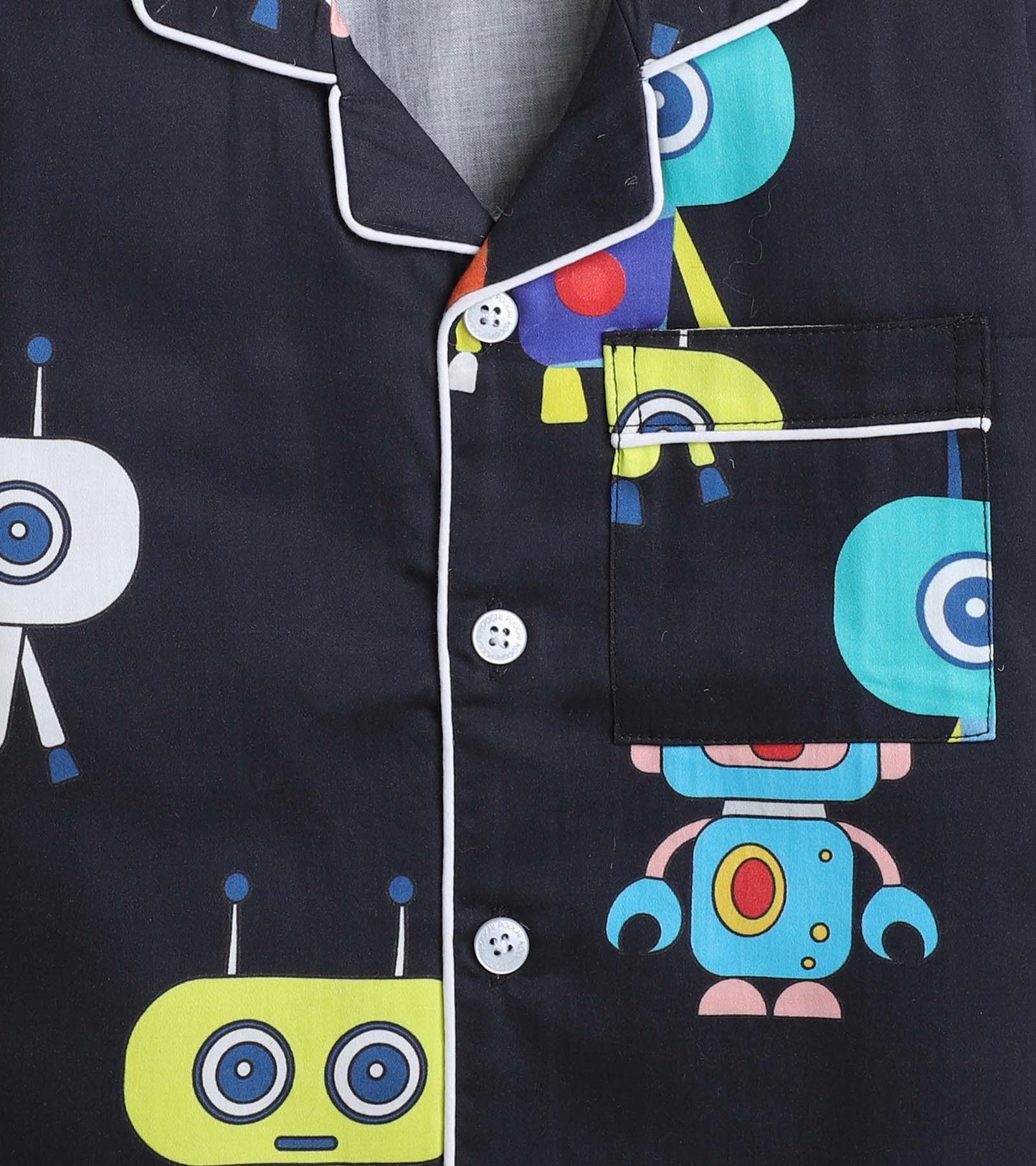 Mini Robot Night Suit Set Half Sleeve