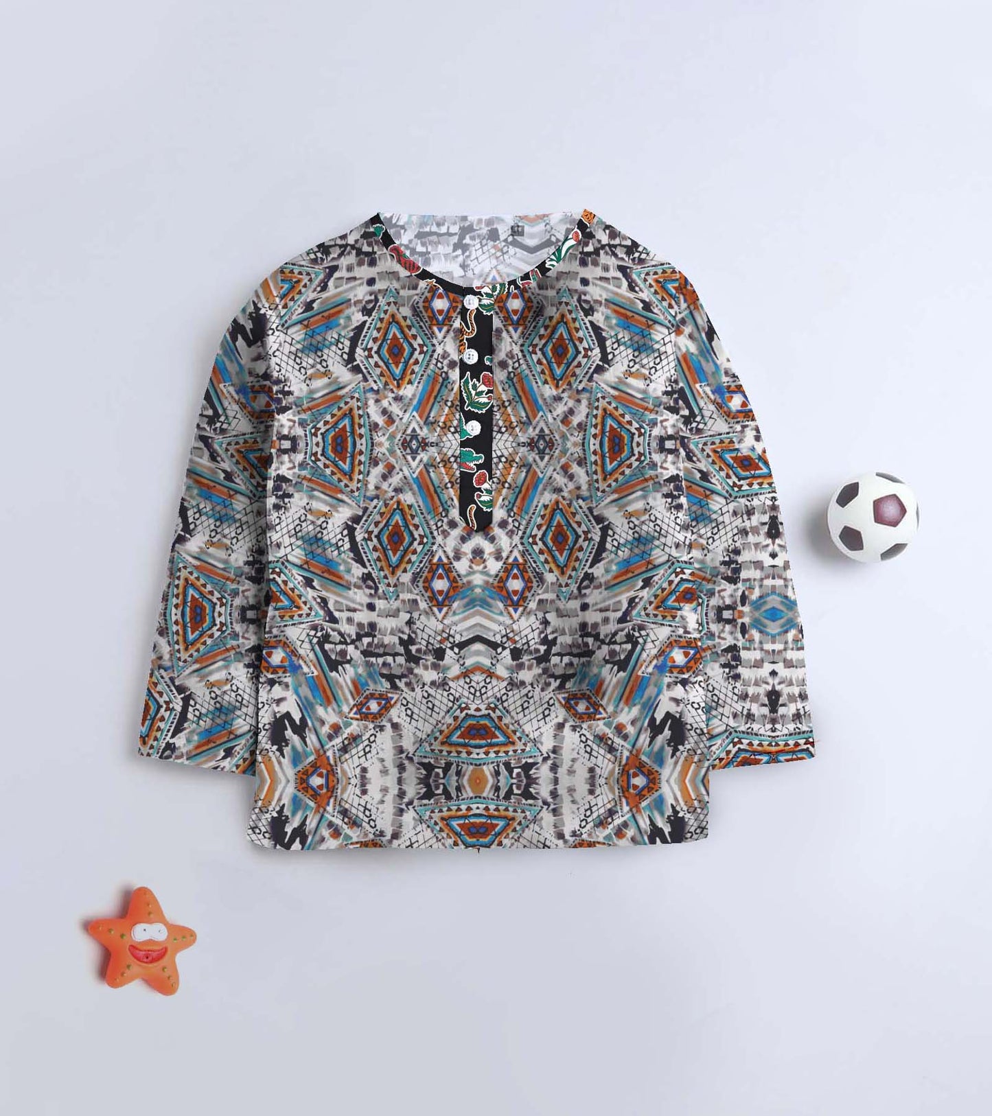 Ikat New Printed Pyjama Kurta Set