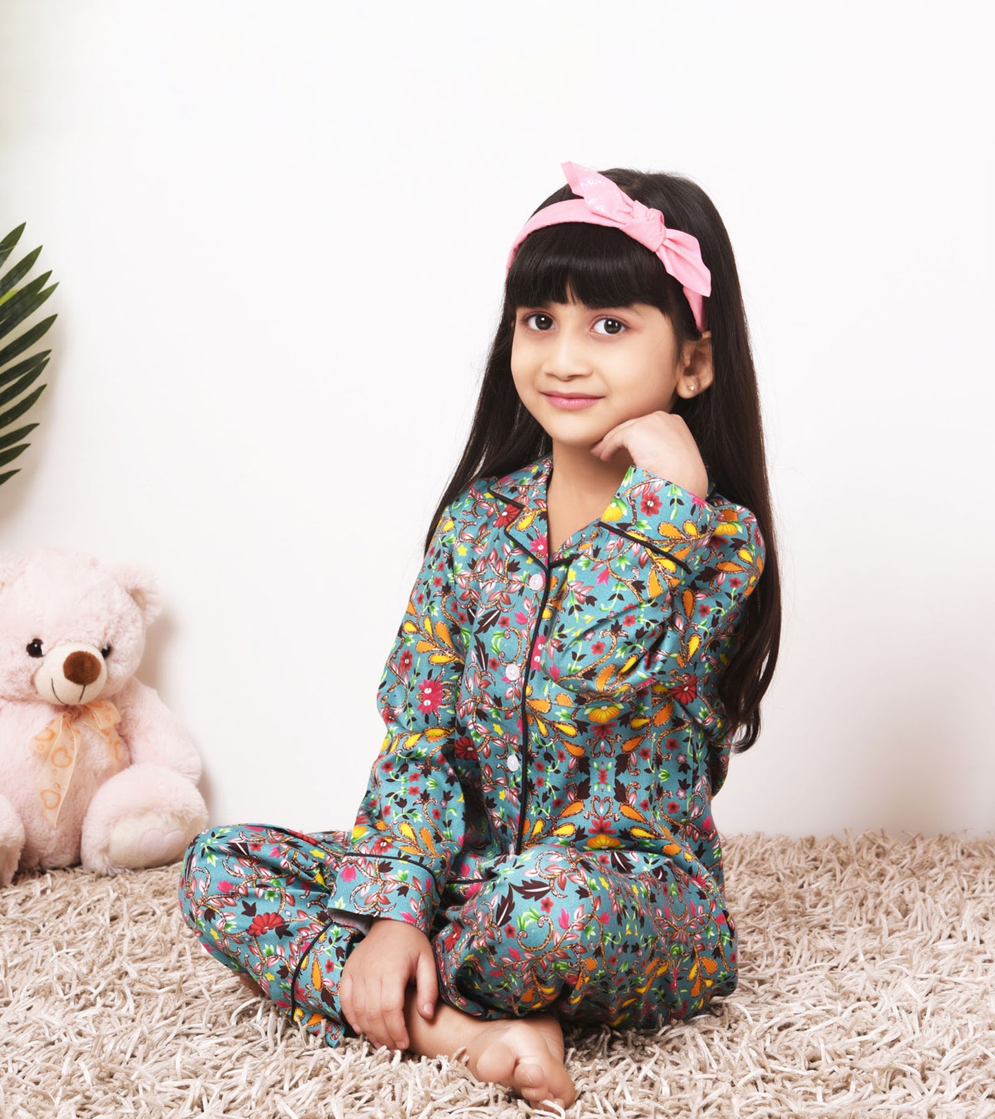 Indiana Motif Printed Girls Nightsuit Set