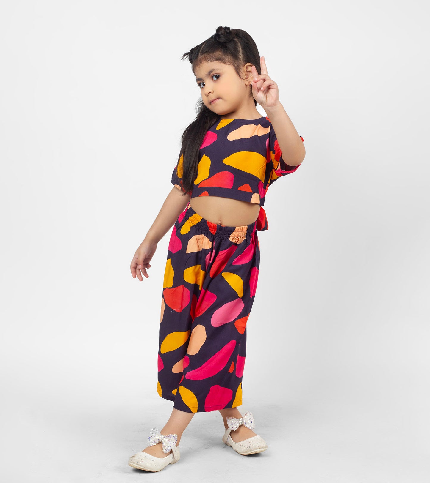 Intarsia Blocks Printed Co ord Sets For Girls