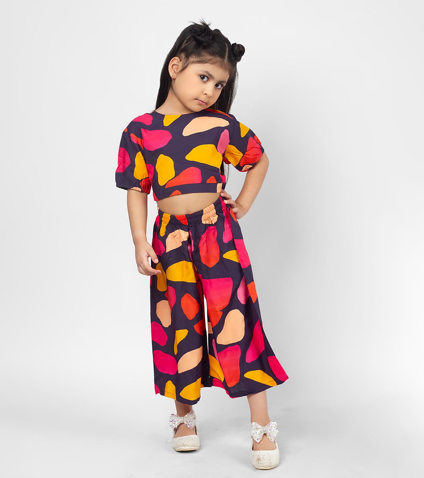 Intarsia Blocks Printed Co ord Sets For Girls