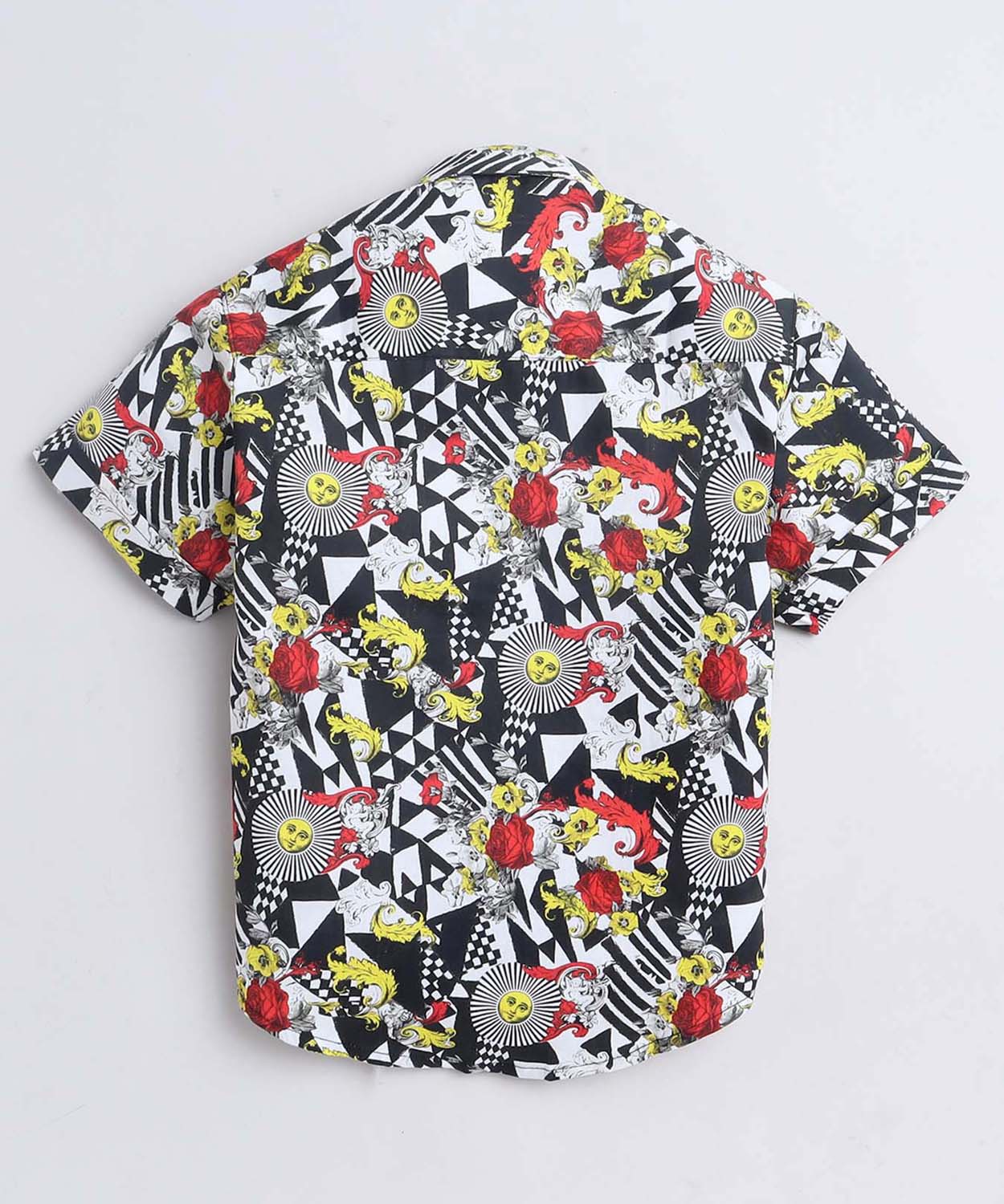Latchet Print Pure Cotton Half Sleeve Shirt For Boys