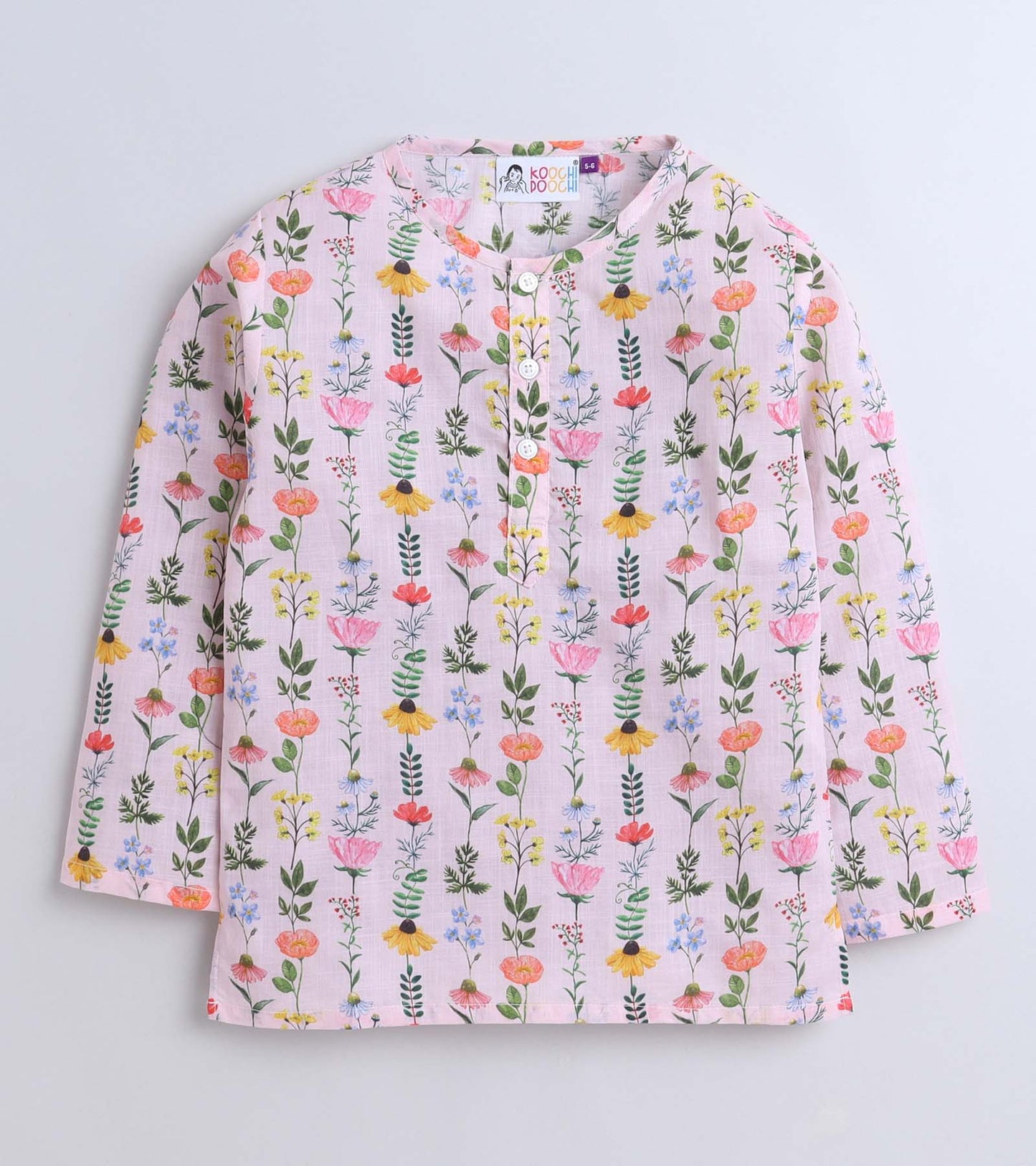Leaf & Floral Printed Pyjama Kurta Set