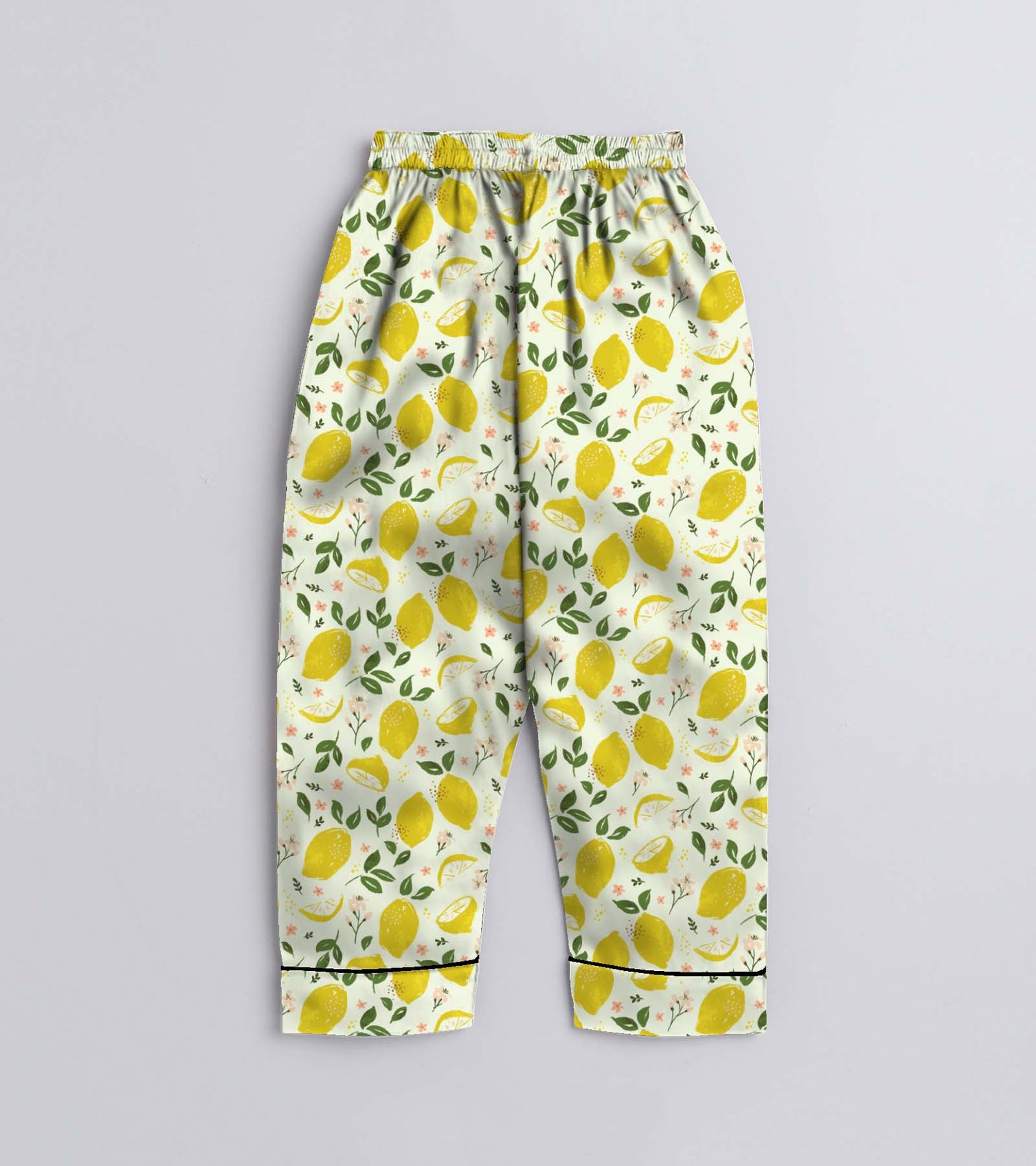 Lemon Printed Girls Pure Cotton Nightsuit Set