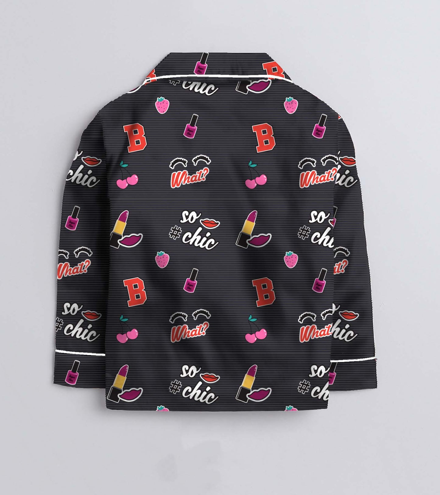 Lipstick Printed Girls Pure Cotton Nightsuit Set
