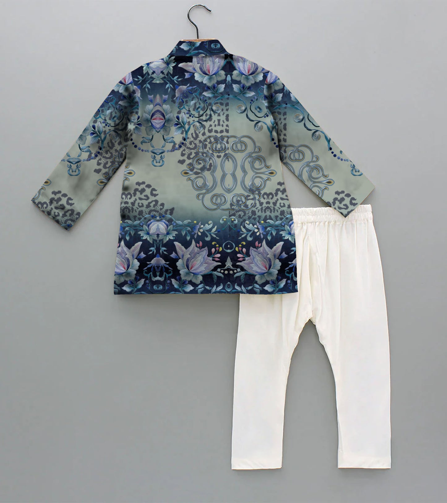 Lotus Printed Pure Cotton Kurta And Pyjama