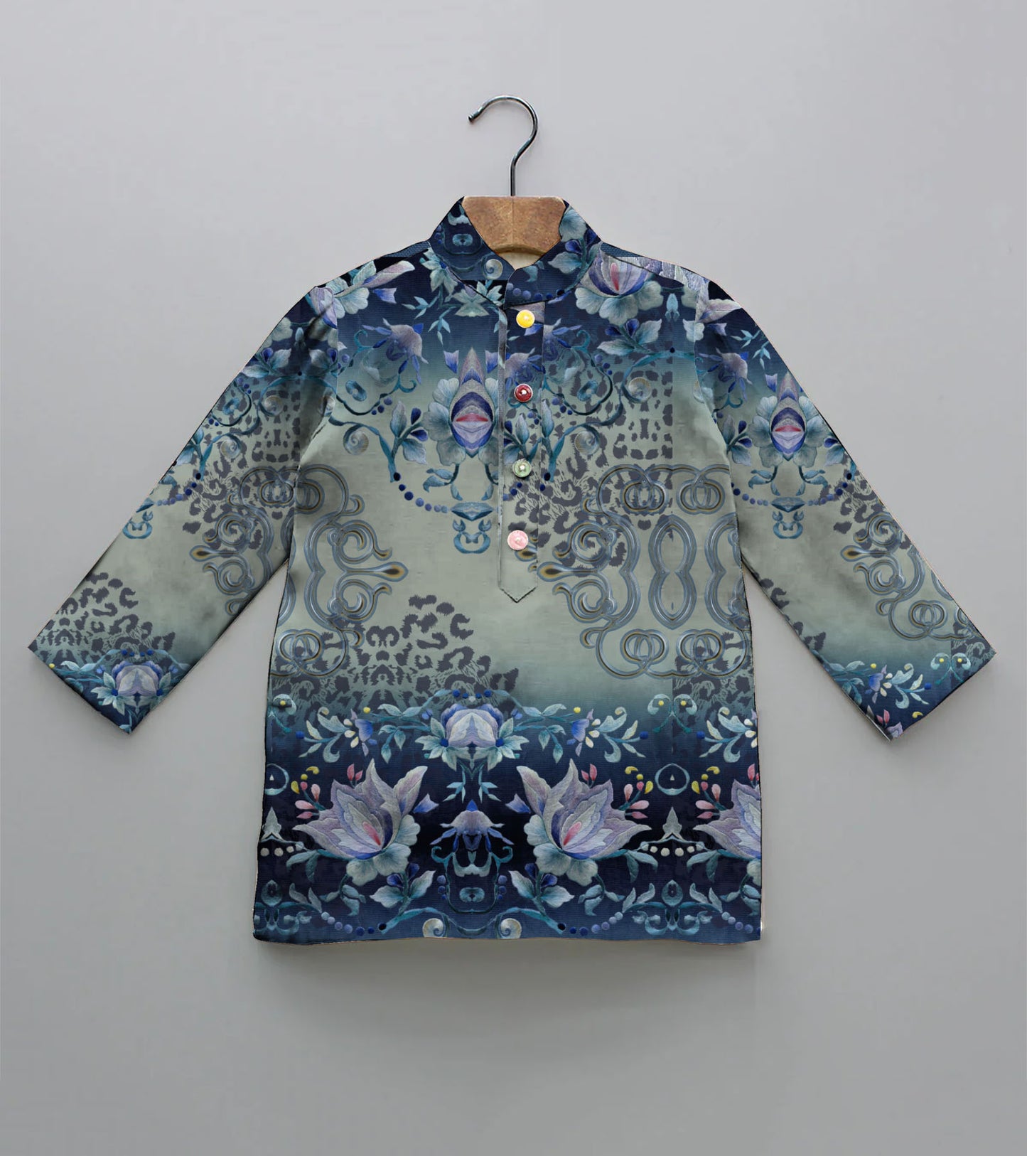 Lotus Printed Pure Cotton Kurta And Pyjama