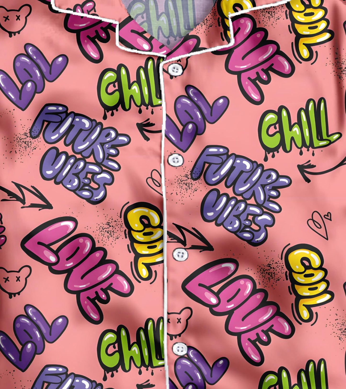 Love Chill Printed Girls Pure Cotton Nightsuit Set
