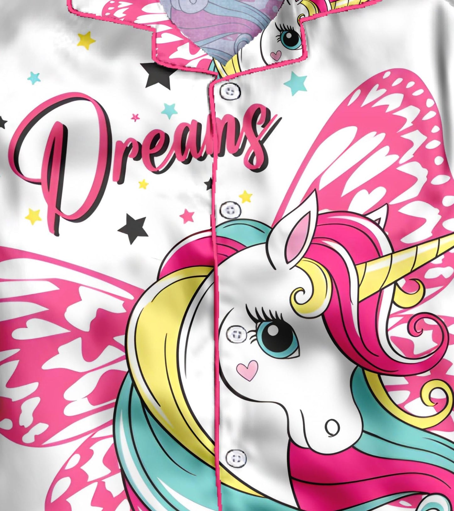 Lovely Unicorn Girls Pure Cotton Nightsuit Set