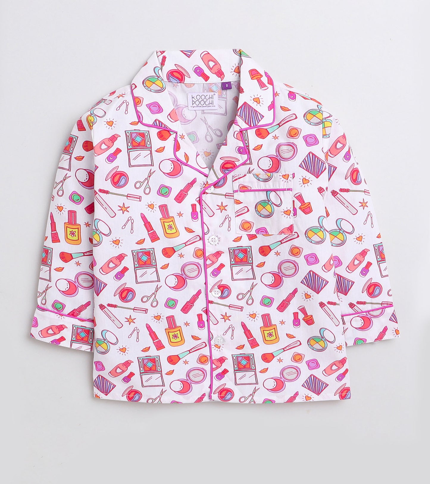 Makeup Junkies Printed Girls Night Suit Set