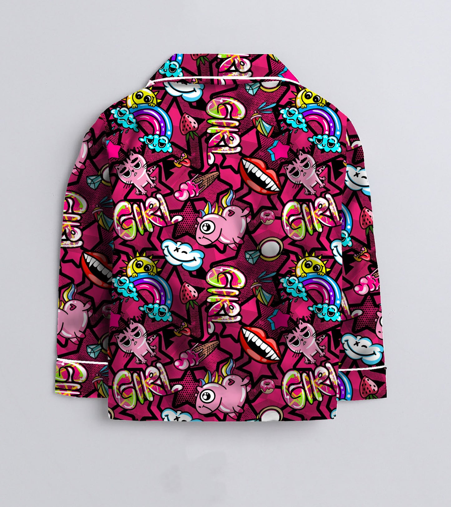 Micky Printed Girls Pure Cotton Nightsuit Set