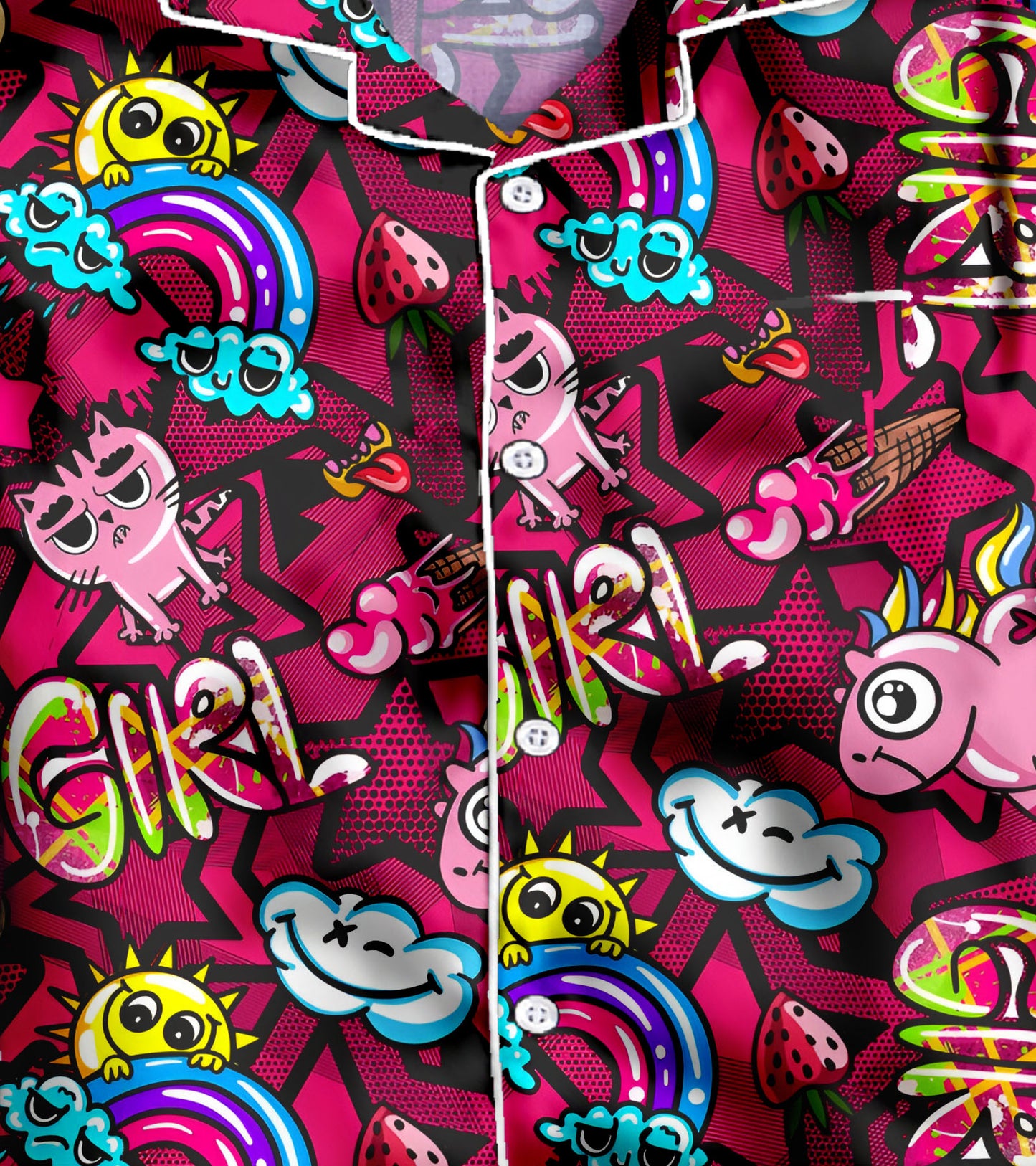 Micky Printed Girls Pure Cotton Nightsuit Set
