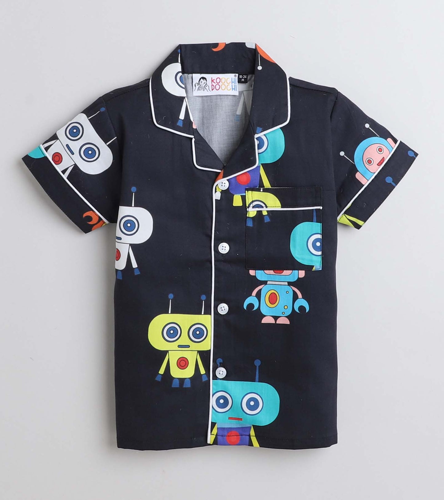 Mini Robot Night Suit Set Half Sleeve