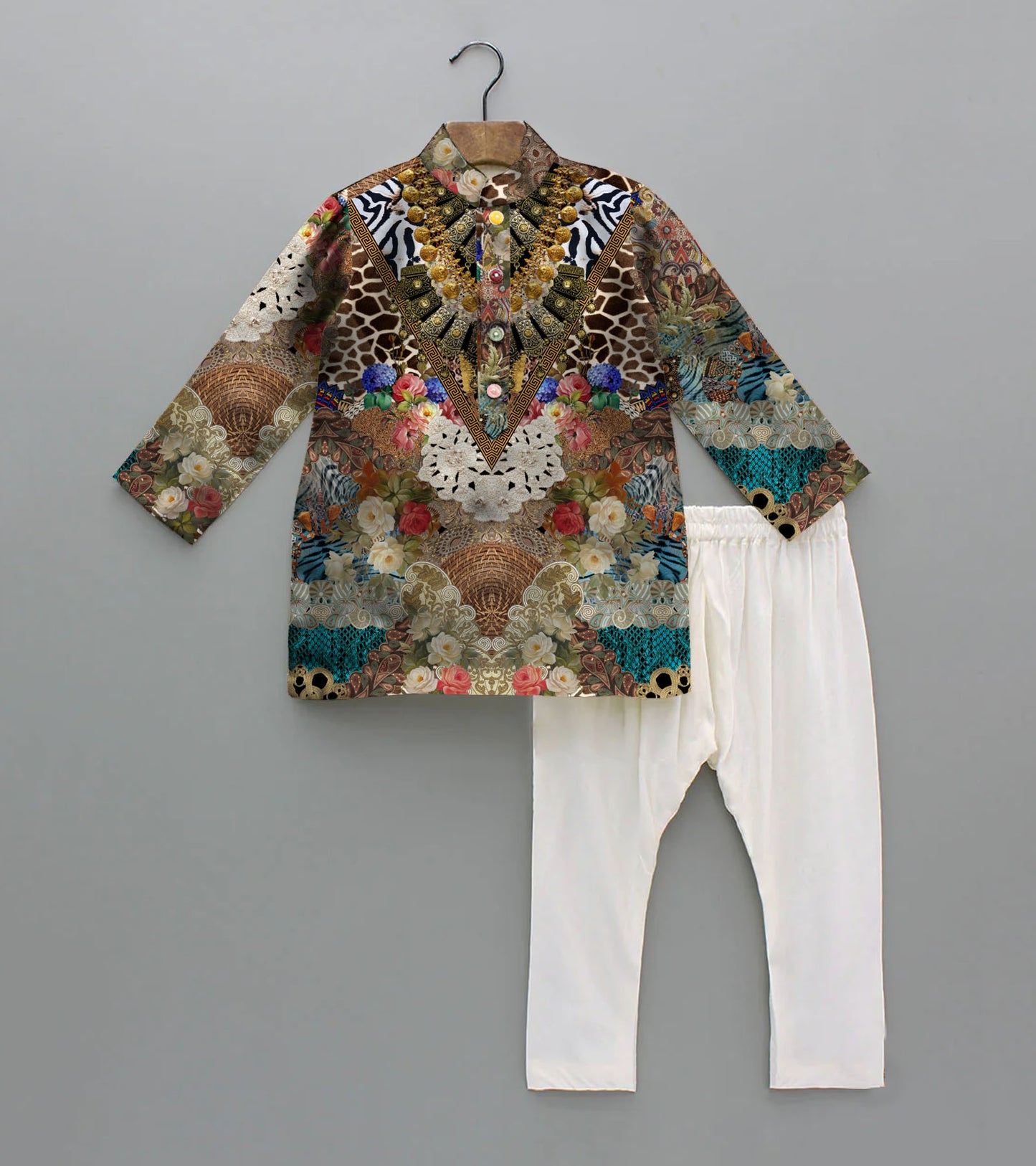 Multi Design Printed Pure Cotton Kurta And Pyjama