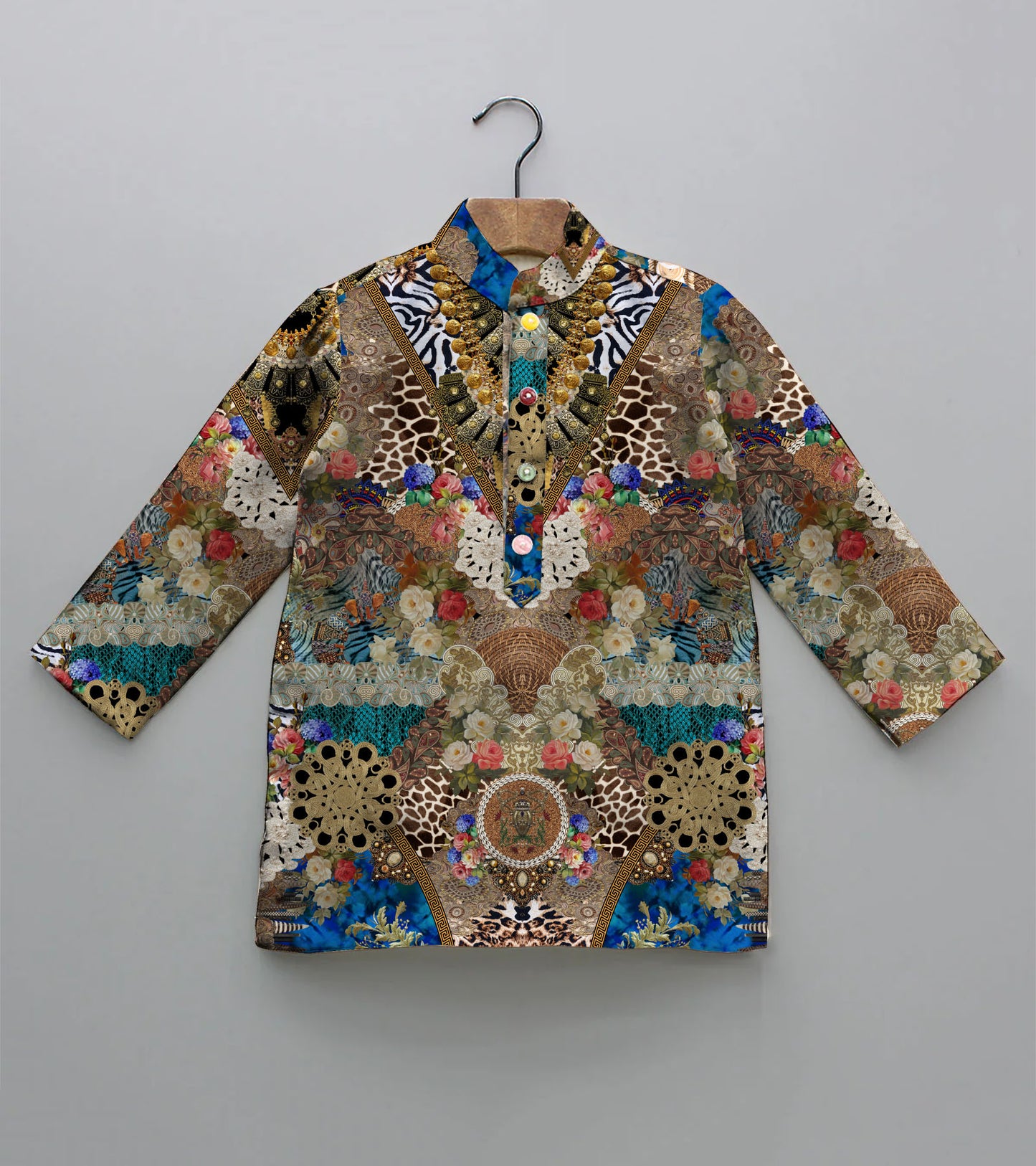 Multi Design Printed Pure Cotton Kurta And Pyjama