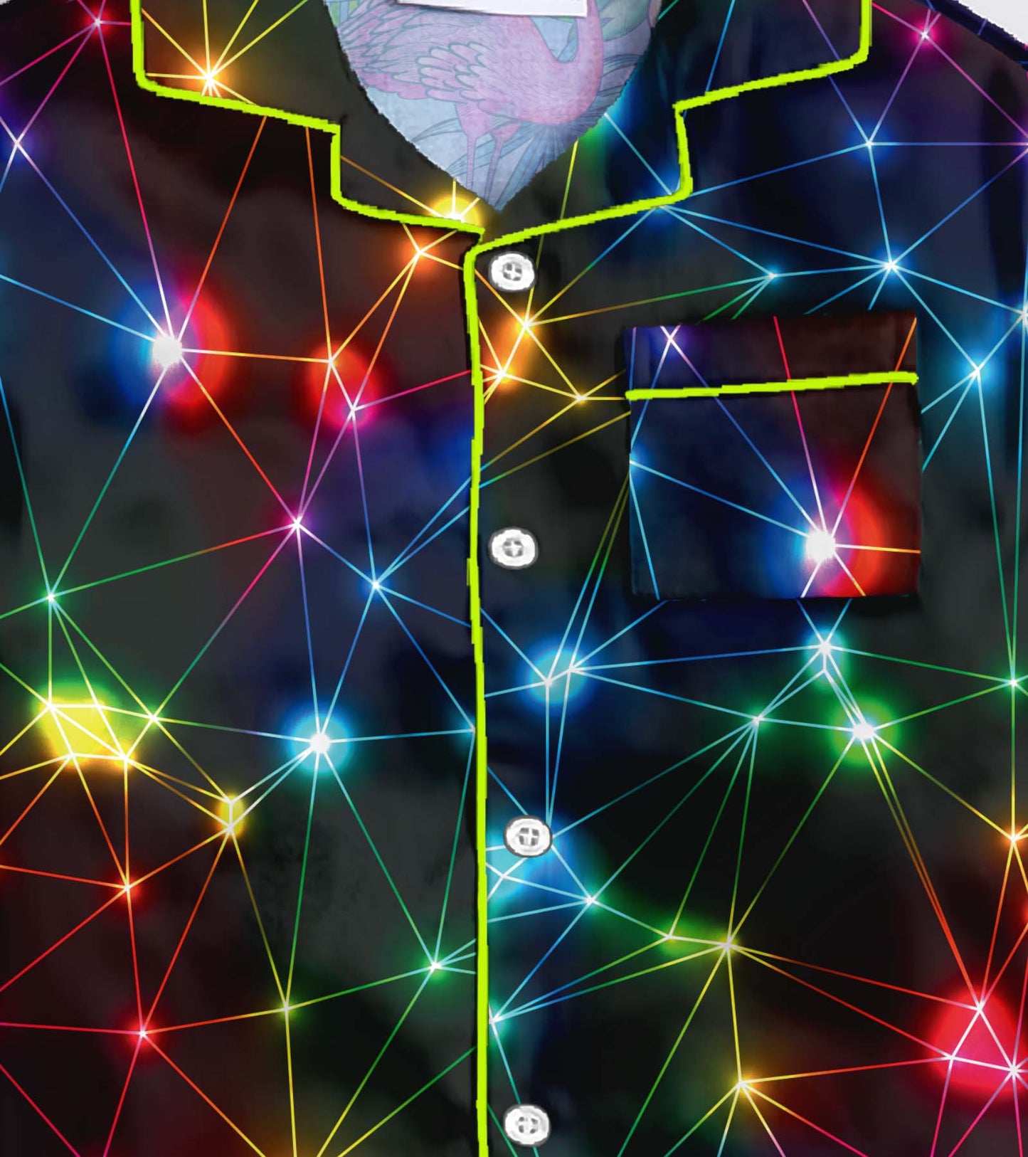 Neon Lights Printed Girls Pure Cotton Nightsuit Set