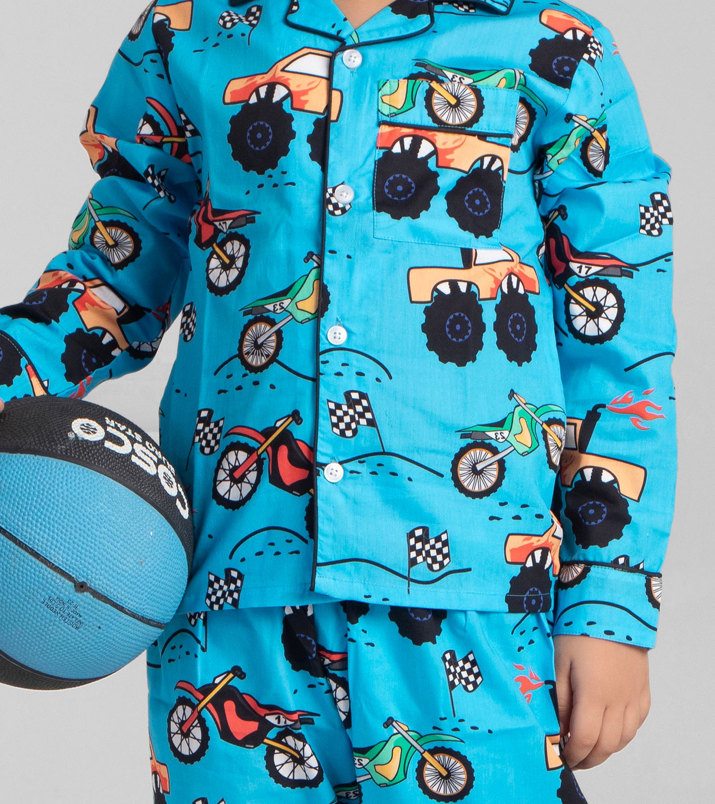 Road Truck Racking Printed Night Suit Set