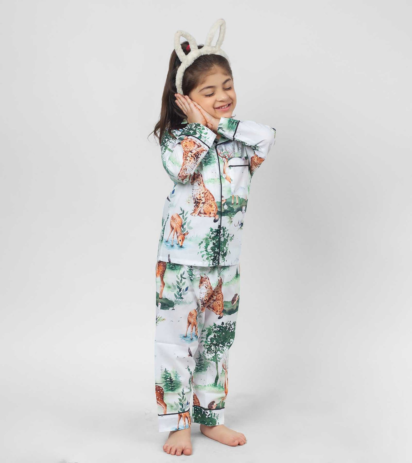 Ohh Deer Printed Girls Nightsuit Set