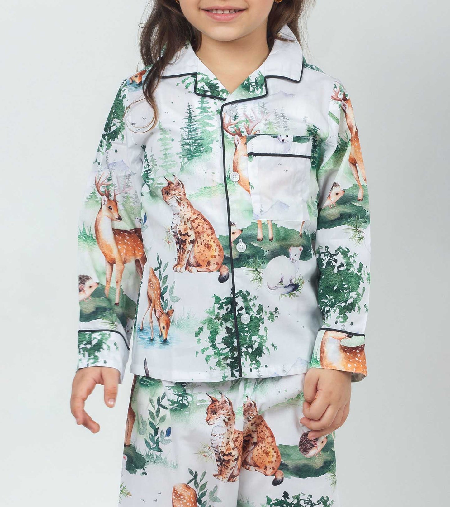 Ohh Deer Printed Girls Nightsuit Set