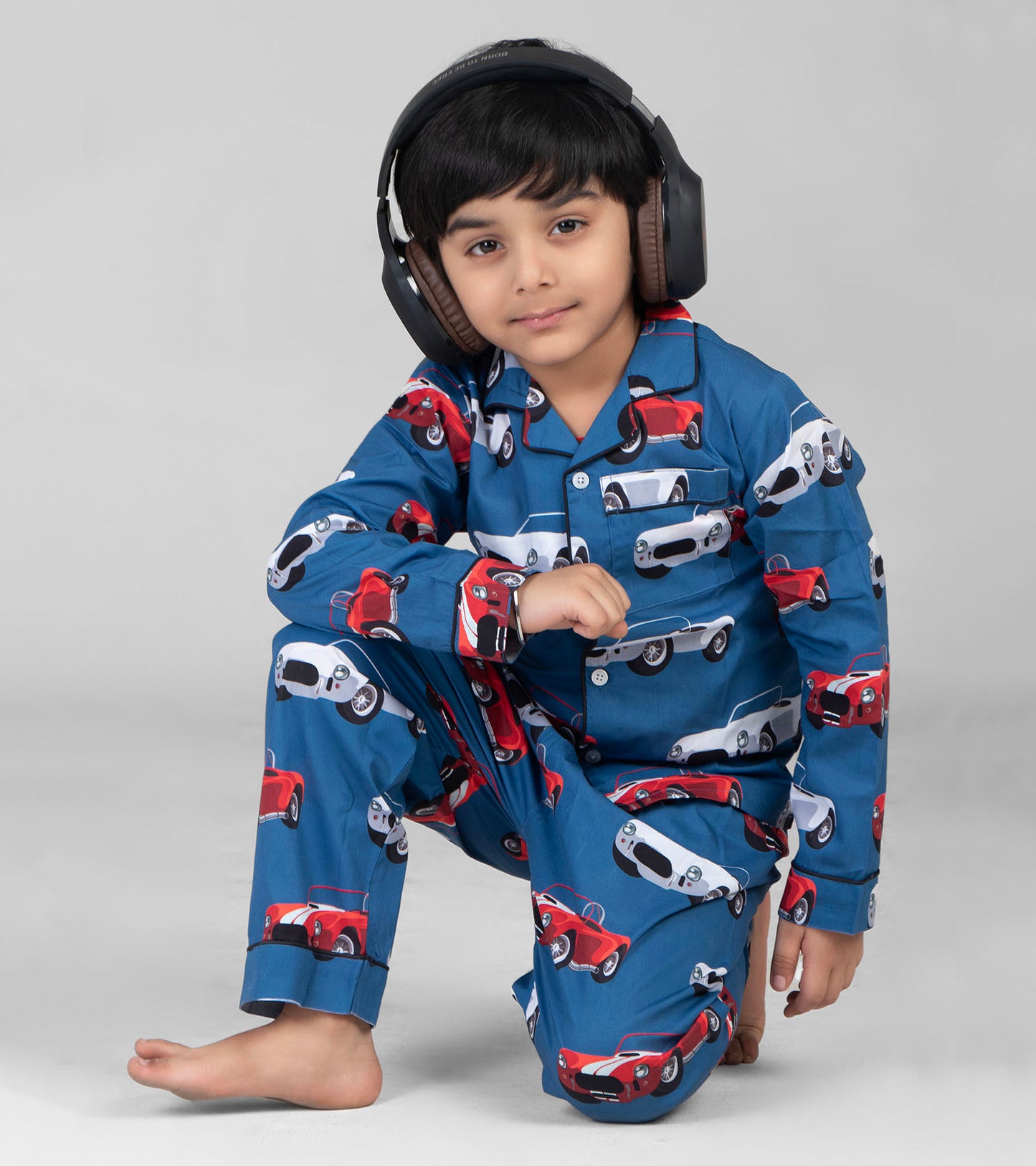 Open Car Printed Night Suit Set