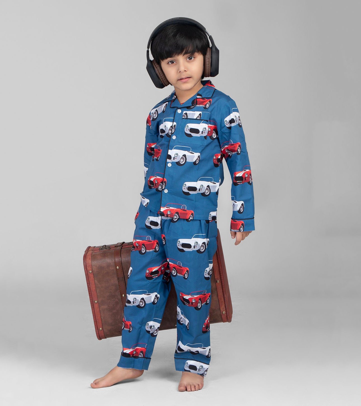 Open Car Printed Night Suit Set