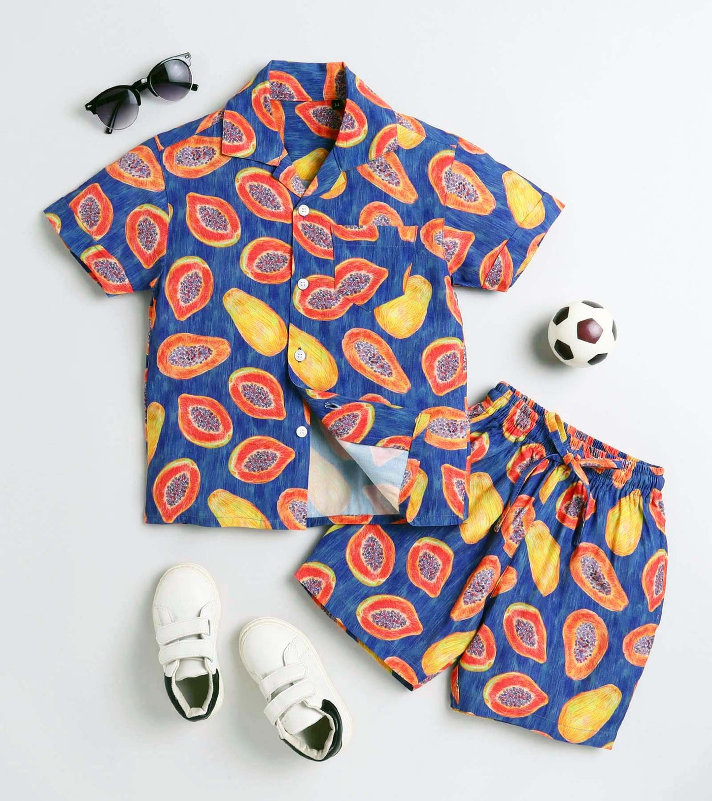 Papaya checks Printed Boys Co ord Set