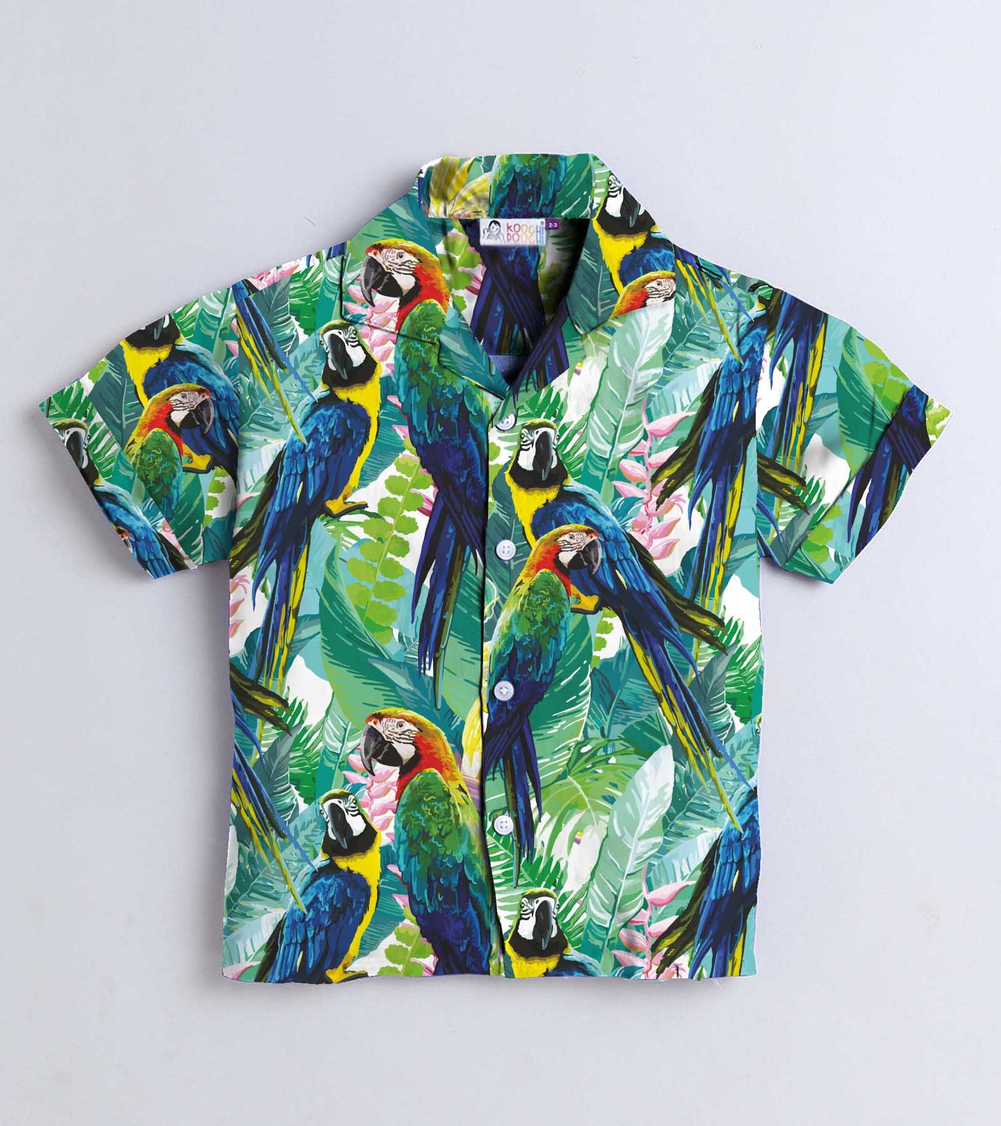 Green Parrot Printed Boys Co ord Set